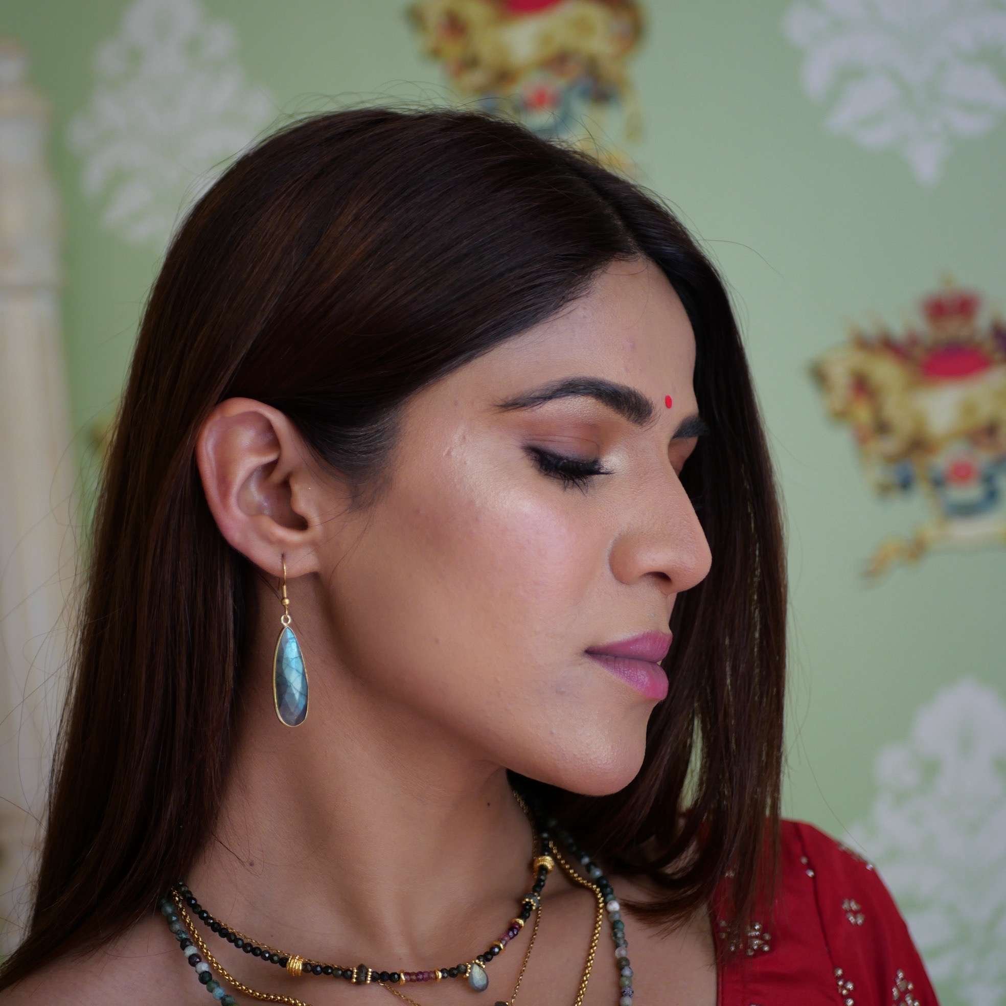 Labradorite earrings GINANDGER Grey