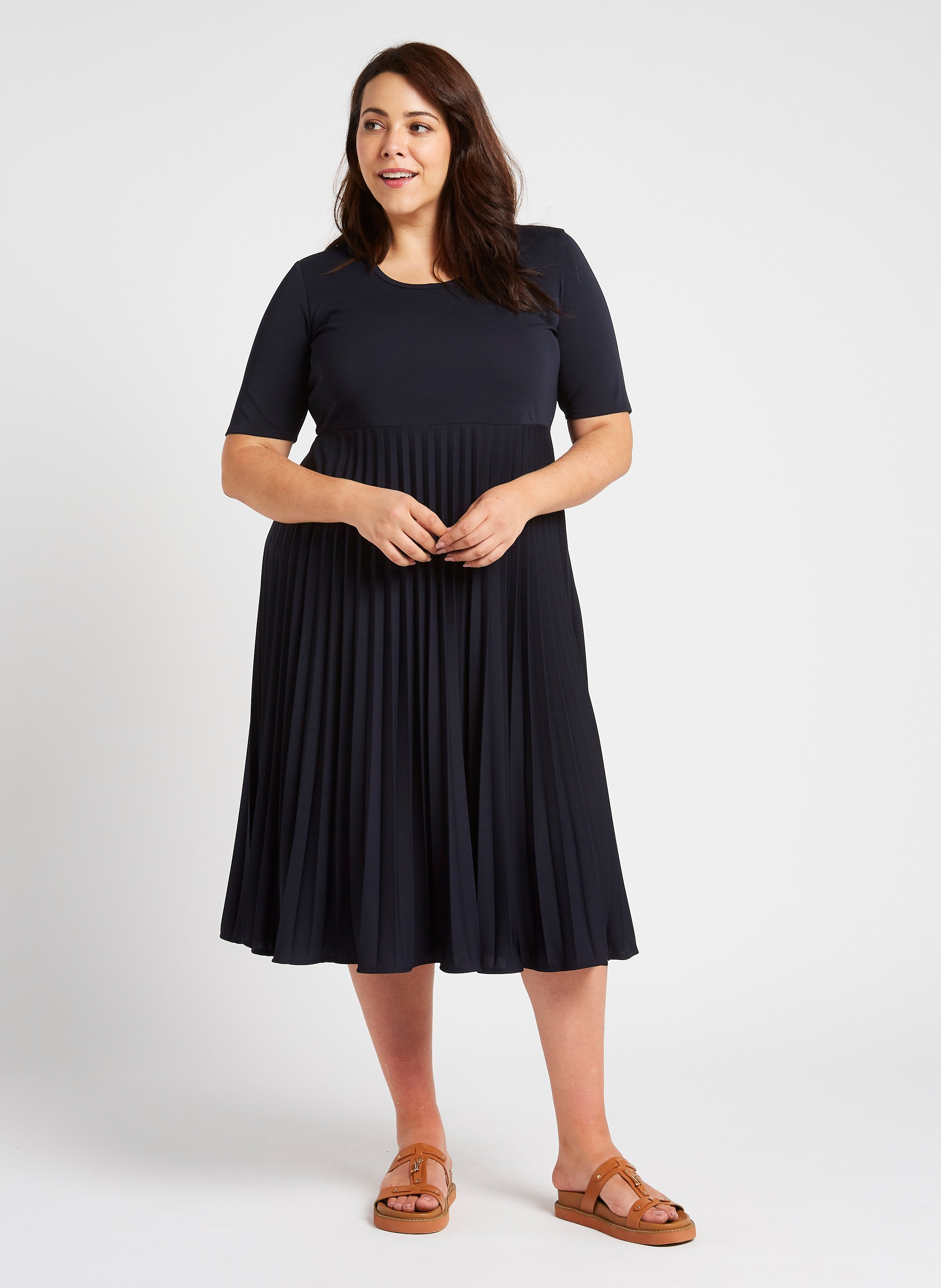 Tailliertes Midikleid PERSONA by Marina Rinaldi Blau