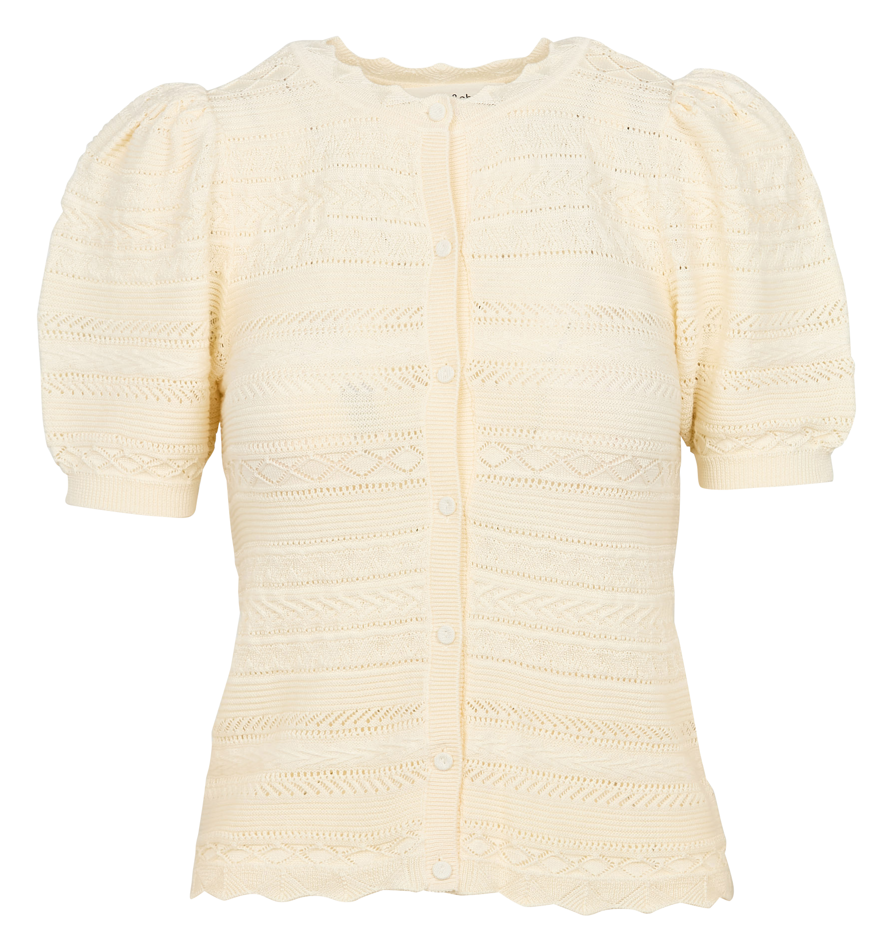 Kortgeknoopte mouwloze vest van gemengd katoen BA&SH Beige