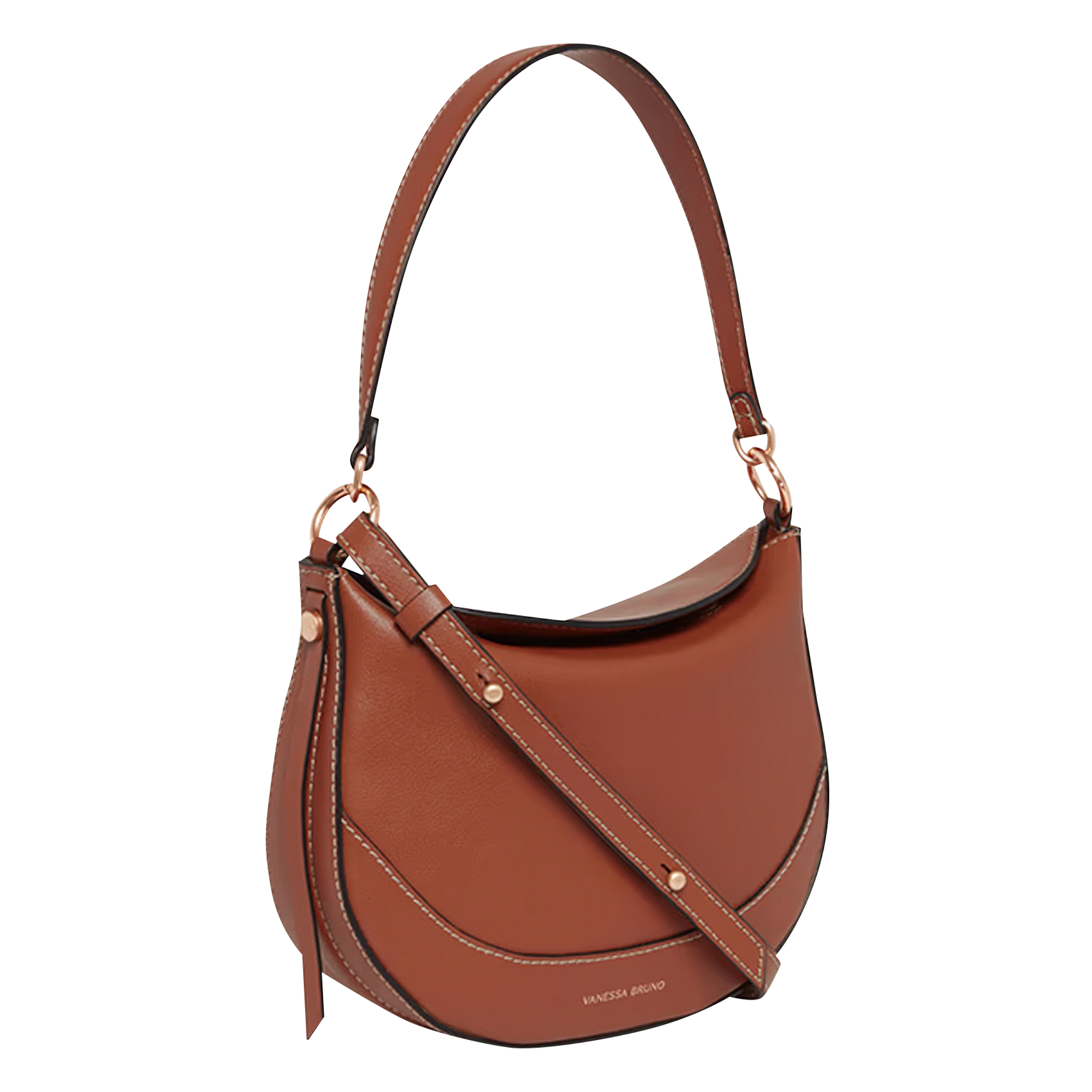 Schultertasche aus Leder VANESSA BRUNO Braun