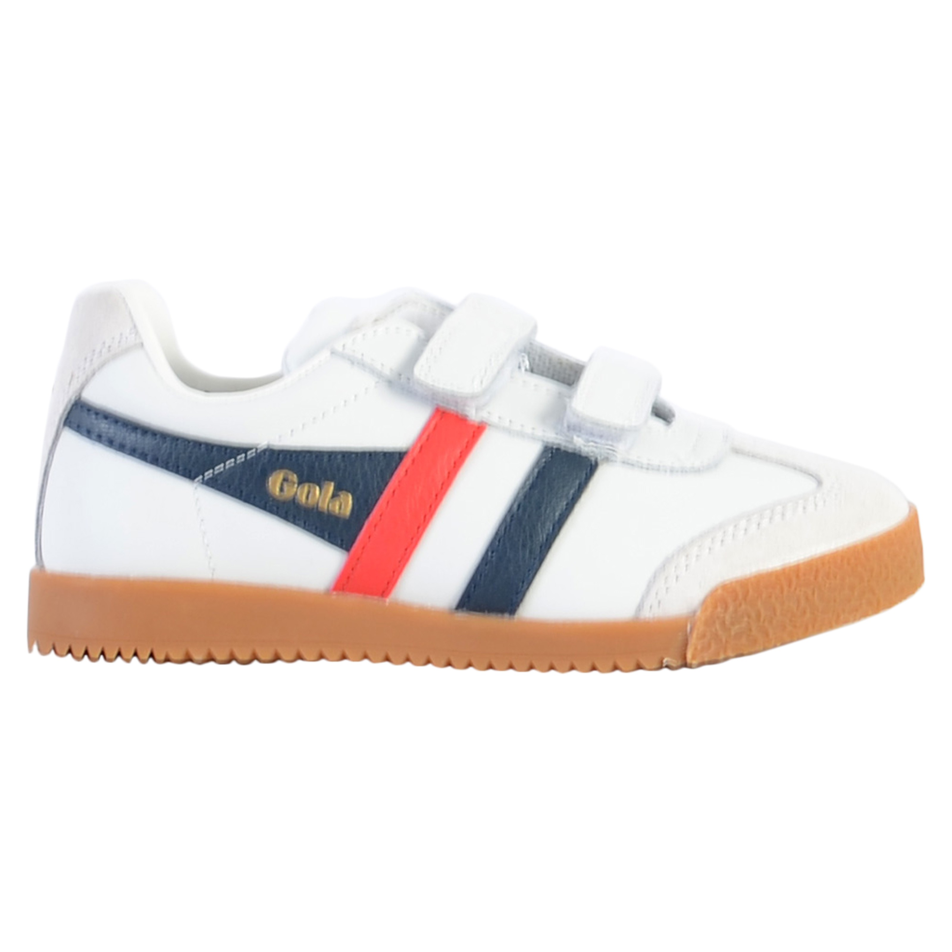 Children's leather sneakers - Harrier leather strap GOLA White