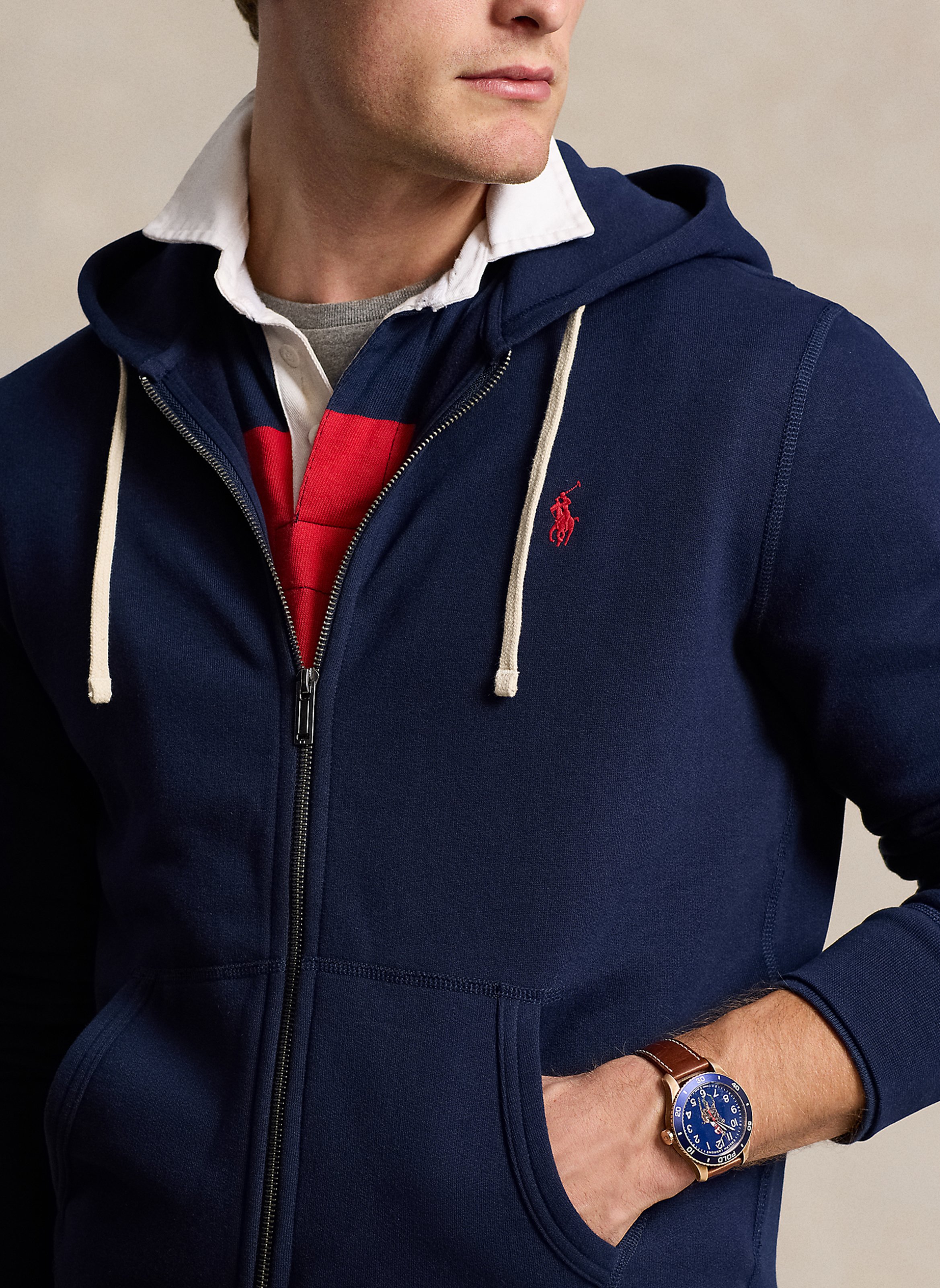 Regular-fit cotton-blend hoodie POLO RALPH LAUREN Blue