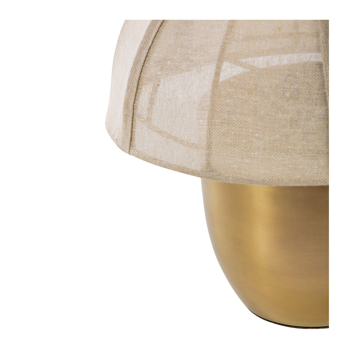 Héloïse gold metal lamp - cream fabric lampshade - small size - ø 32 x 32 cm BLANC D'IVOIRE White