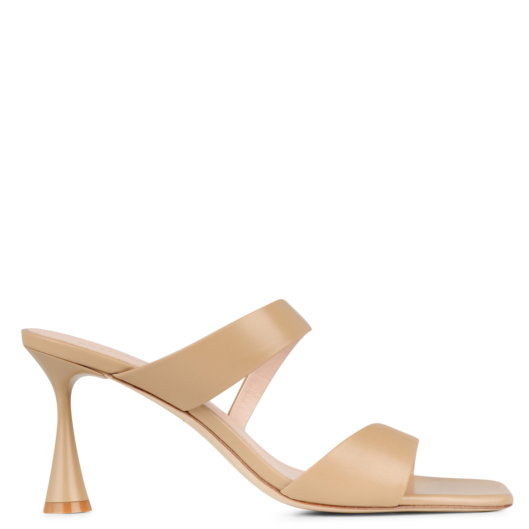 Mules hautes en cuir MI/MAI Beige