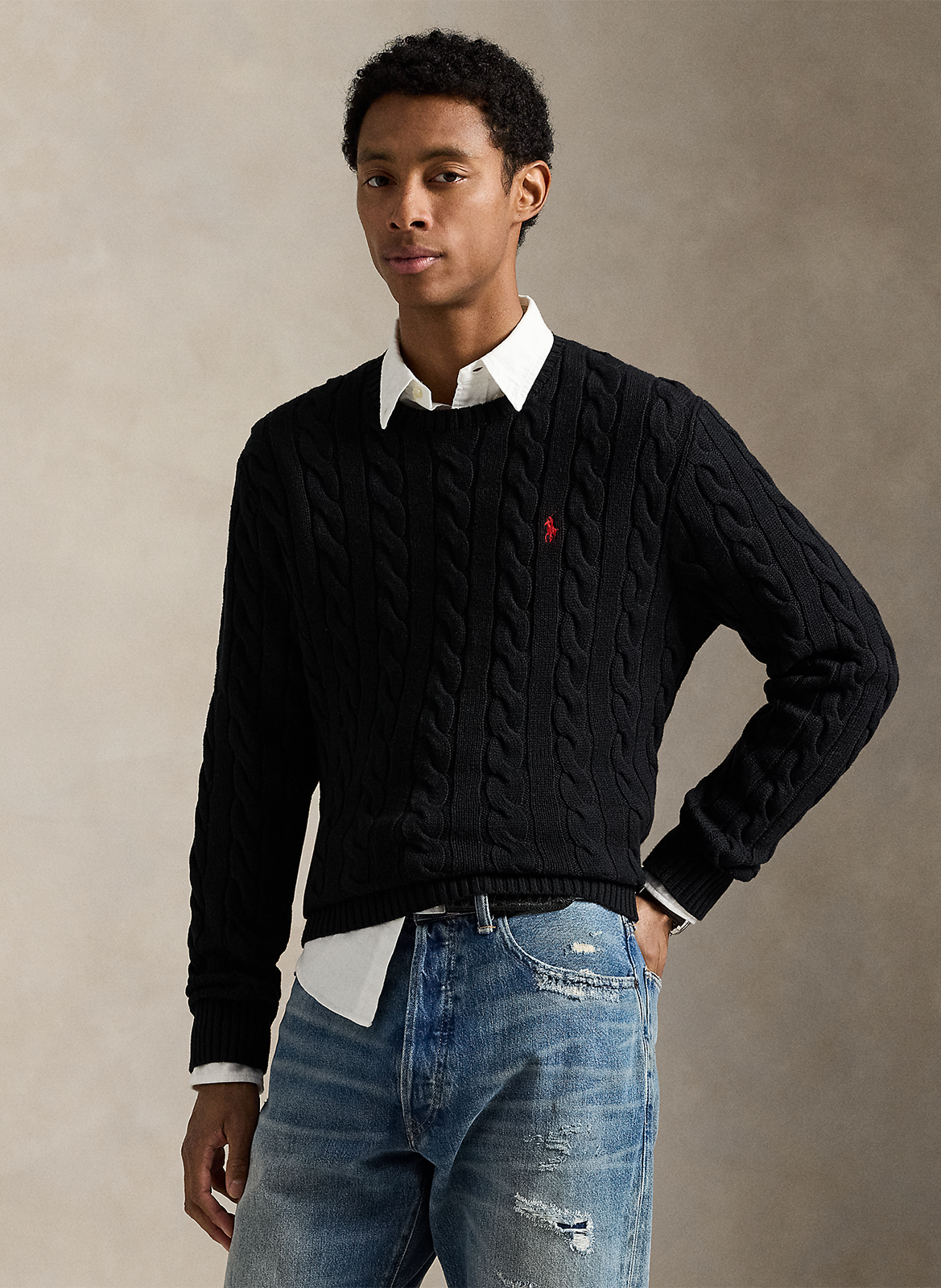 Regular-fit round-neck cotton sweater POLO RALPH LAUREN