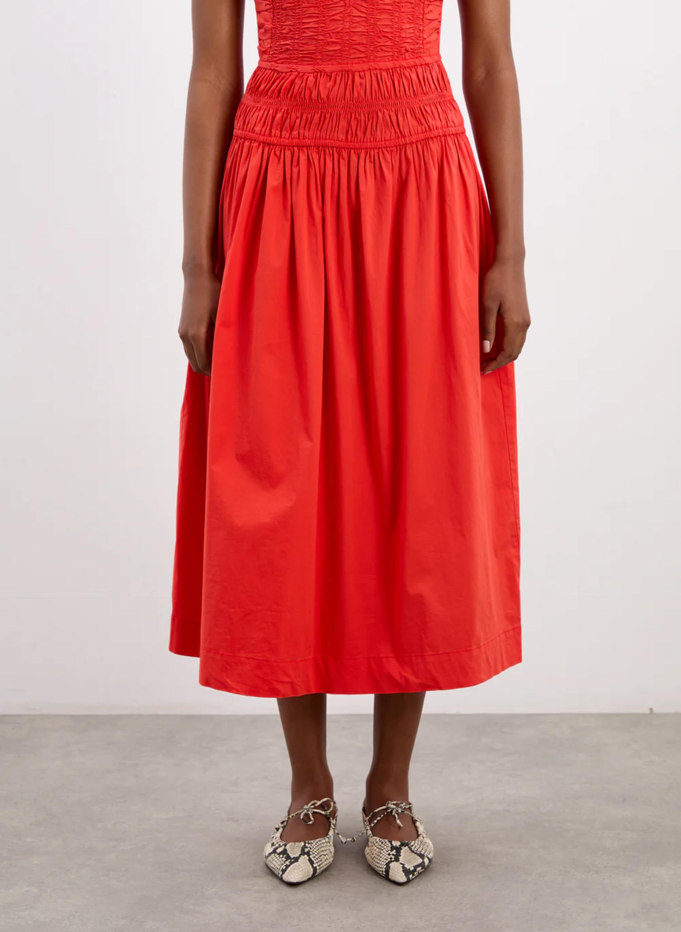 Cotton-blend midi dress DAMSON MADDER Brown