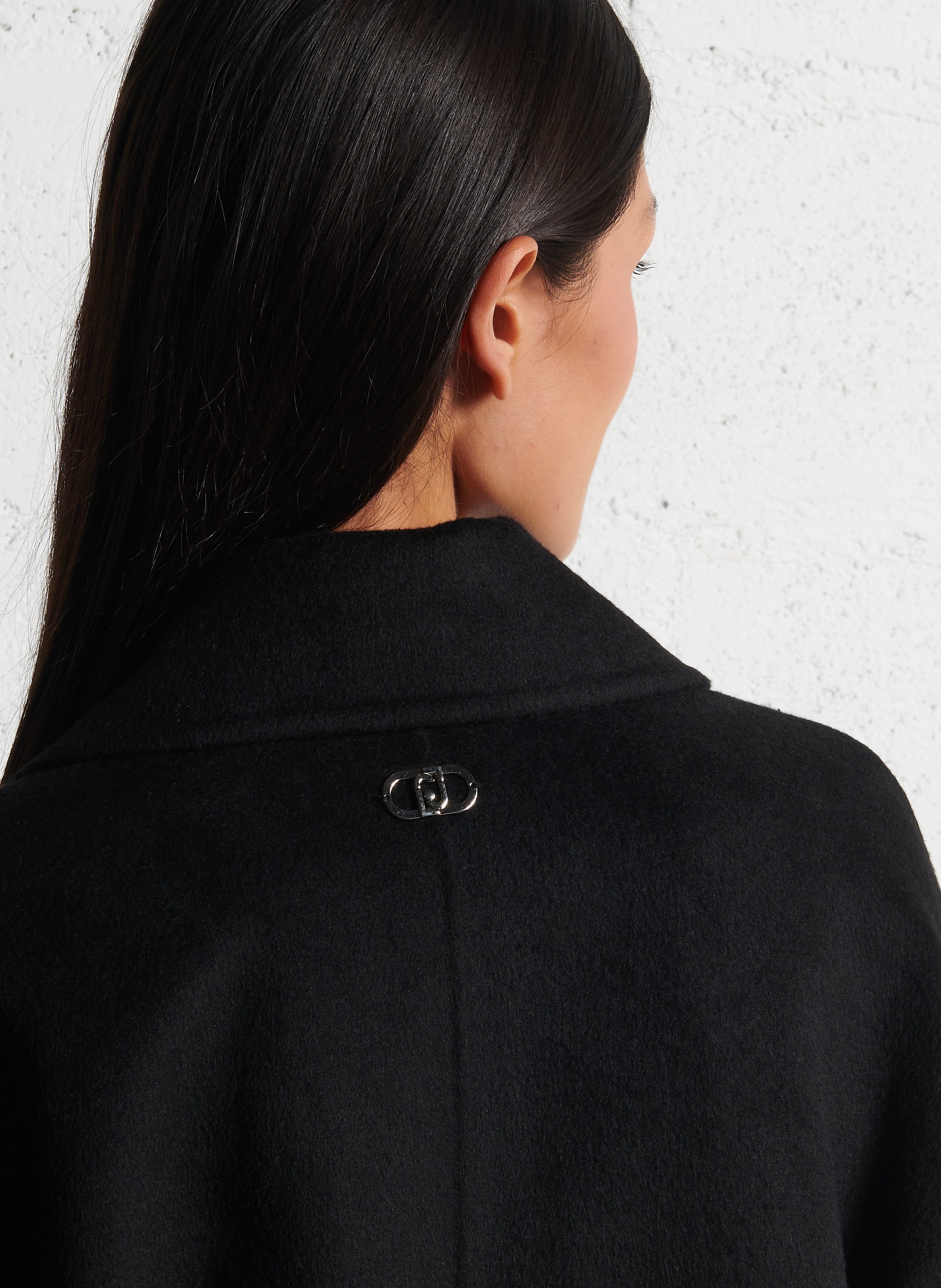 Manteau col tailleur en laine mélangée LIU JO Noir