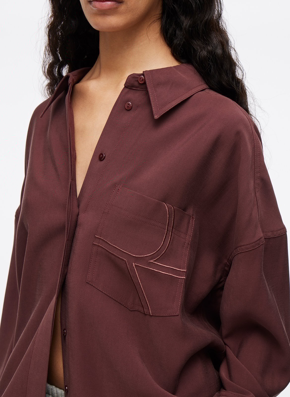 Shirt with classic collar ROUGE EDIT Brown