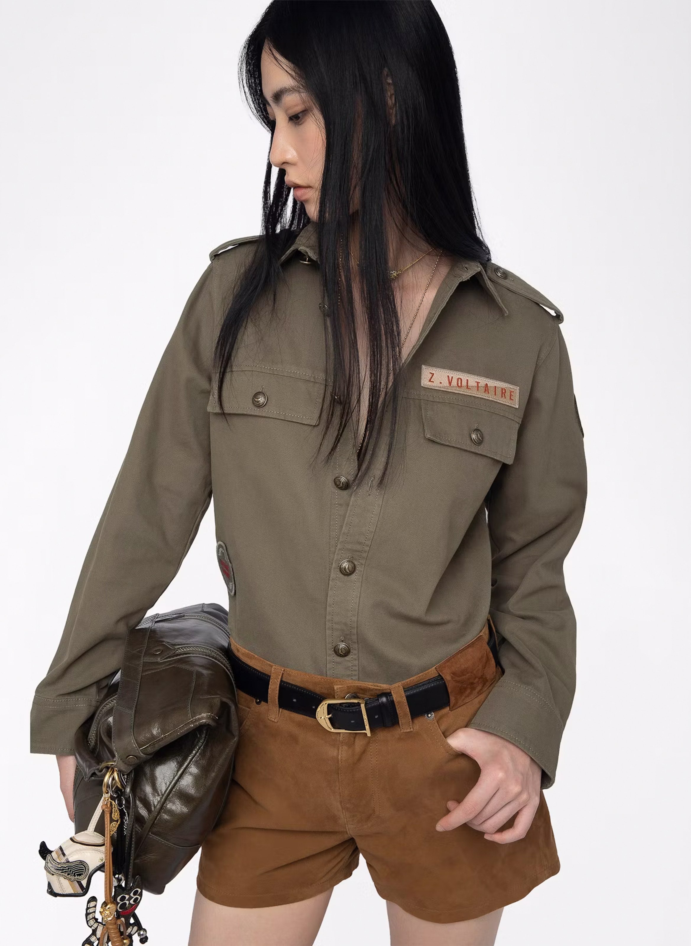 Chemise col classique en coton ZADIG&VOLTAIRE Vert