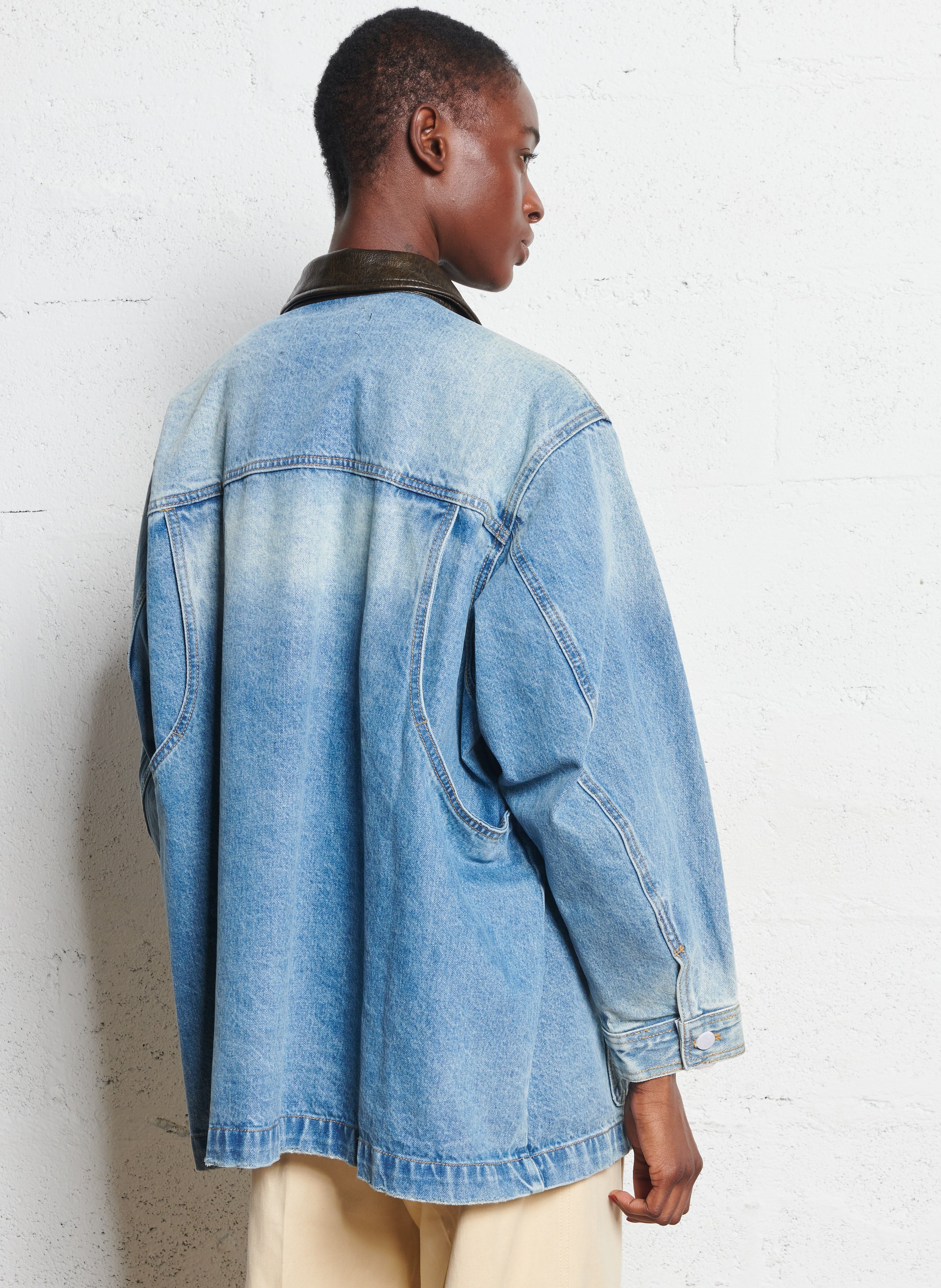 Jeansjasje met klassieke kraag BERENICE Blauw