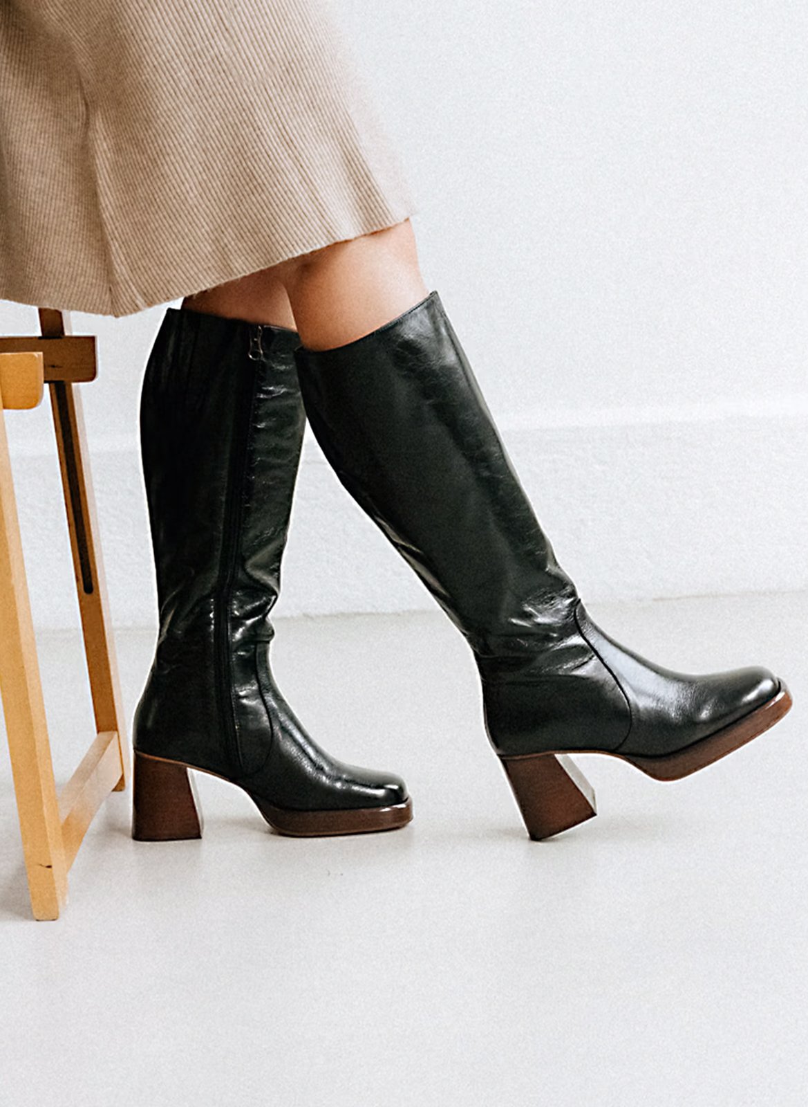 Leather boots Black