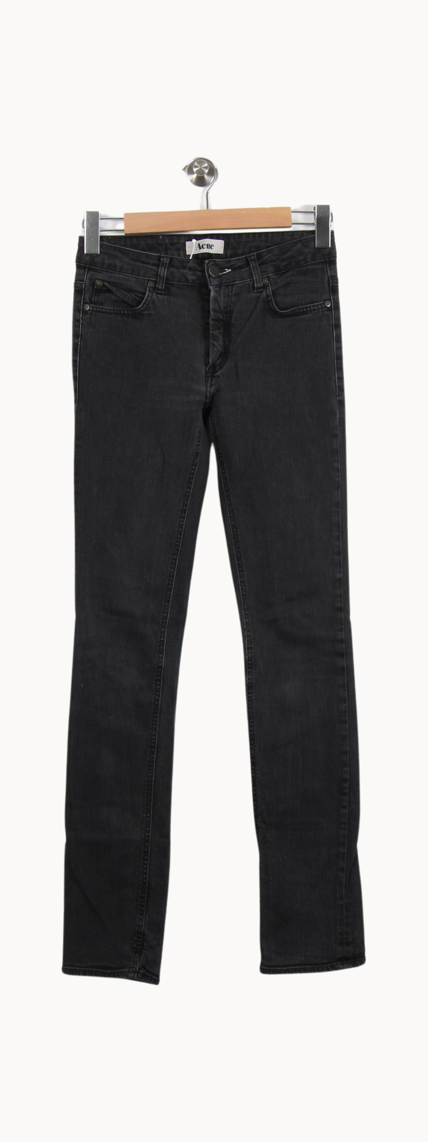 Cropped slim jeans with studs ACNE STUDIOS - Seconde Main Grey