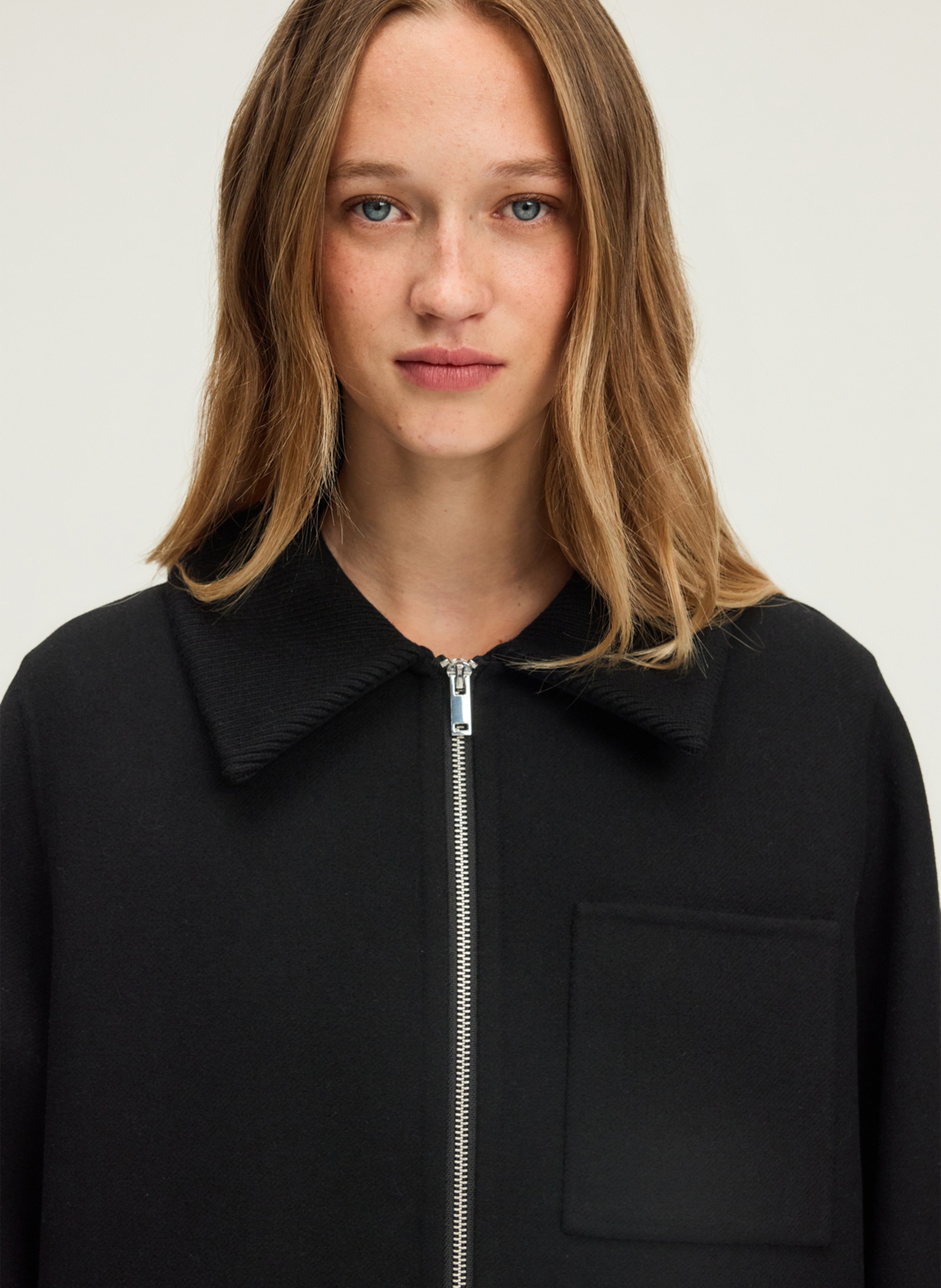 Classic-collar wool coat PABLO Black