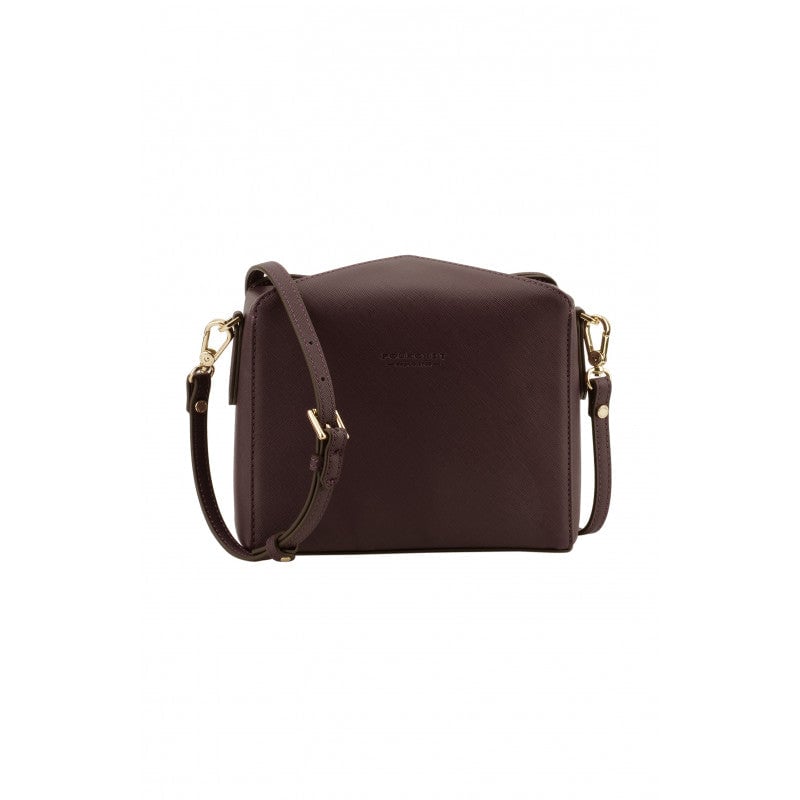 Shoulder bag - coated grain POURCHET Red