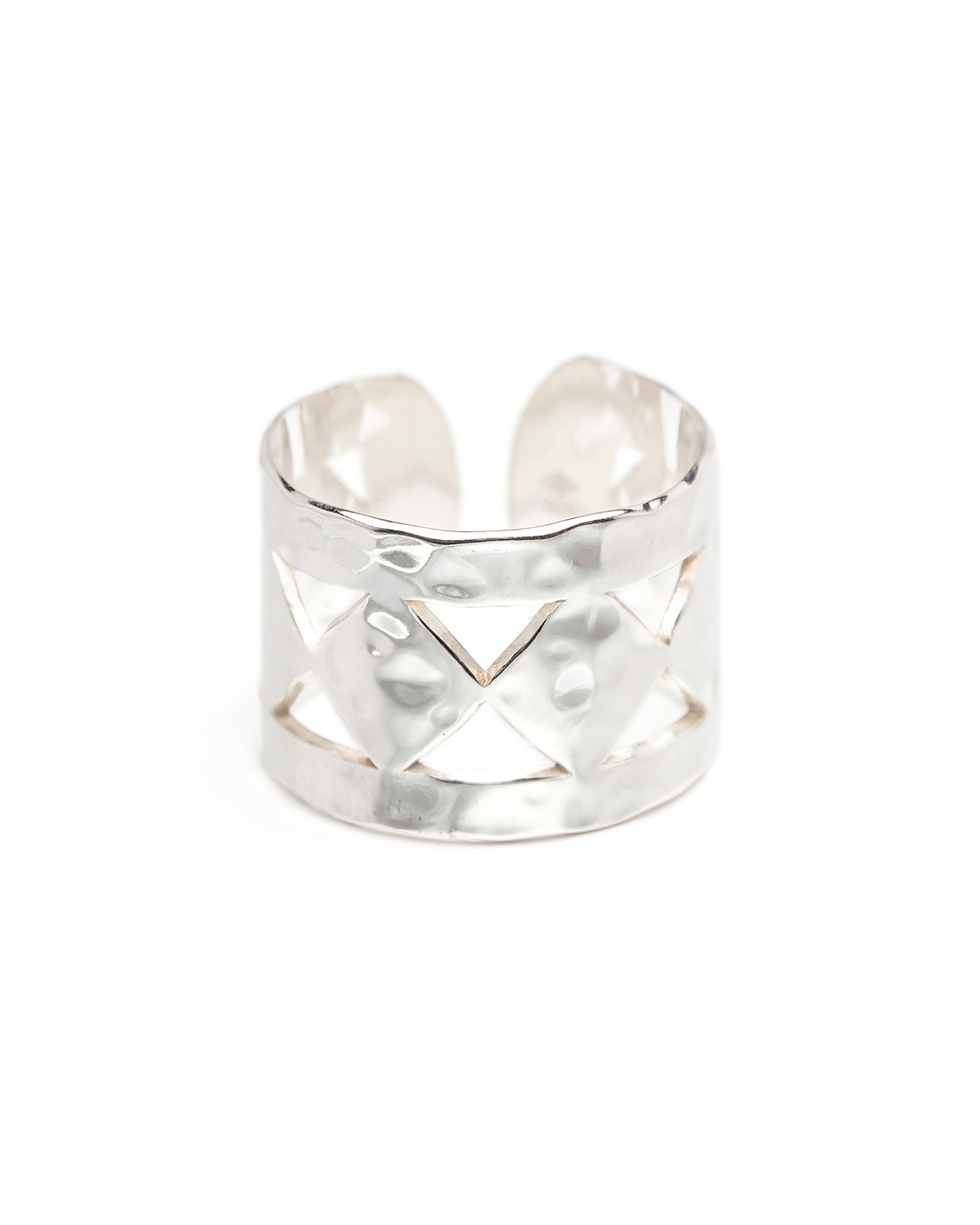 Hammered silver-plated ring MONSIEUR SIMONE