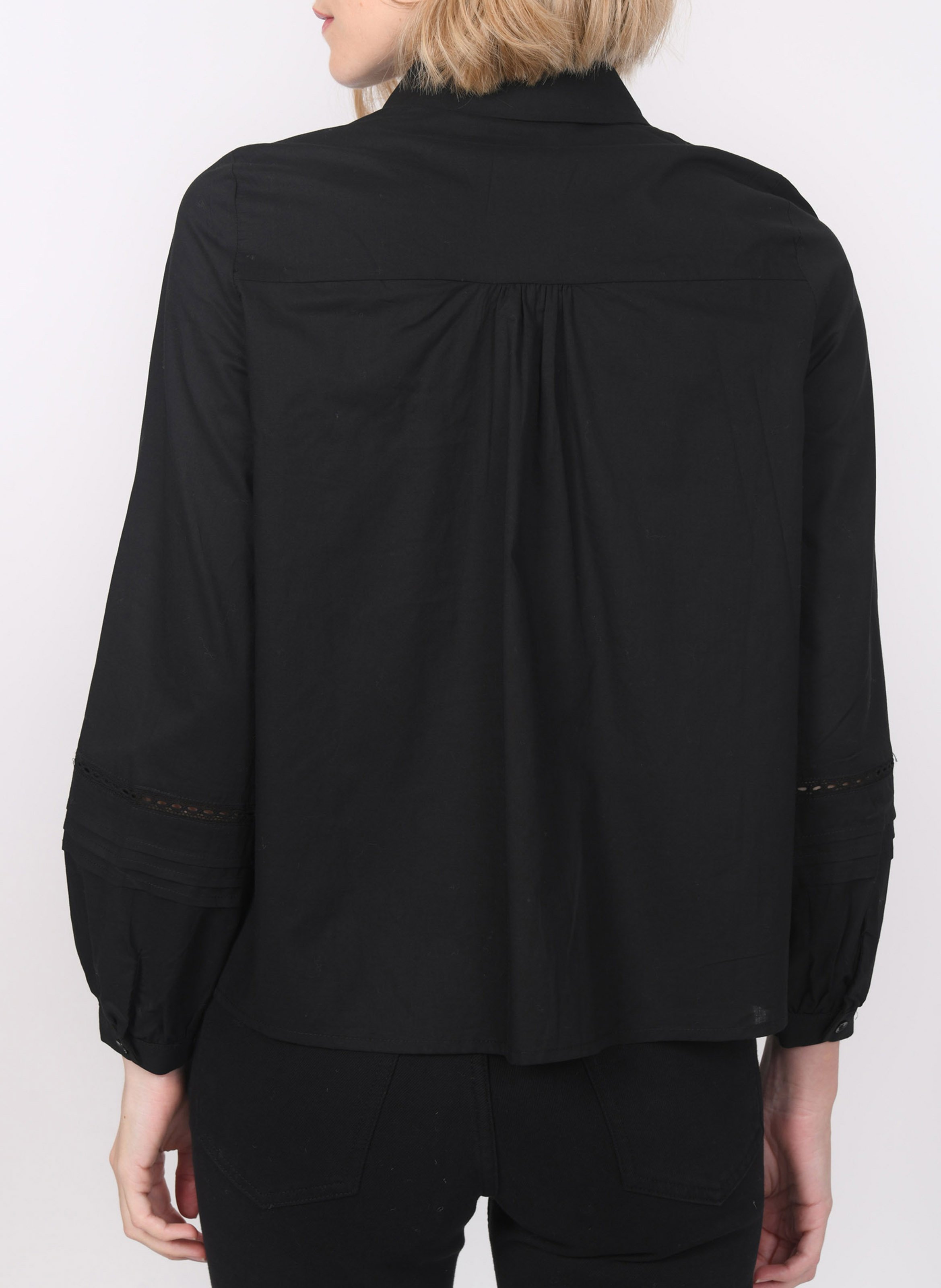 Chemise col classique manches contrastantes en coton KOOKAI Black