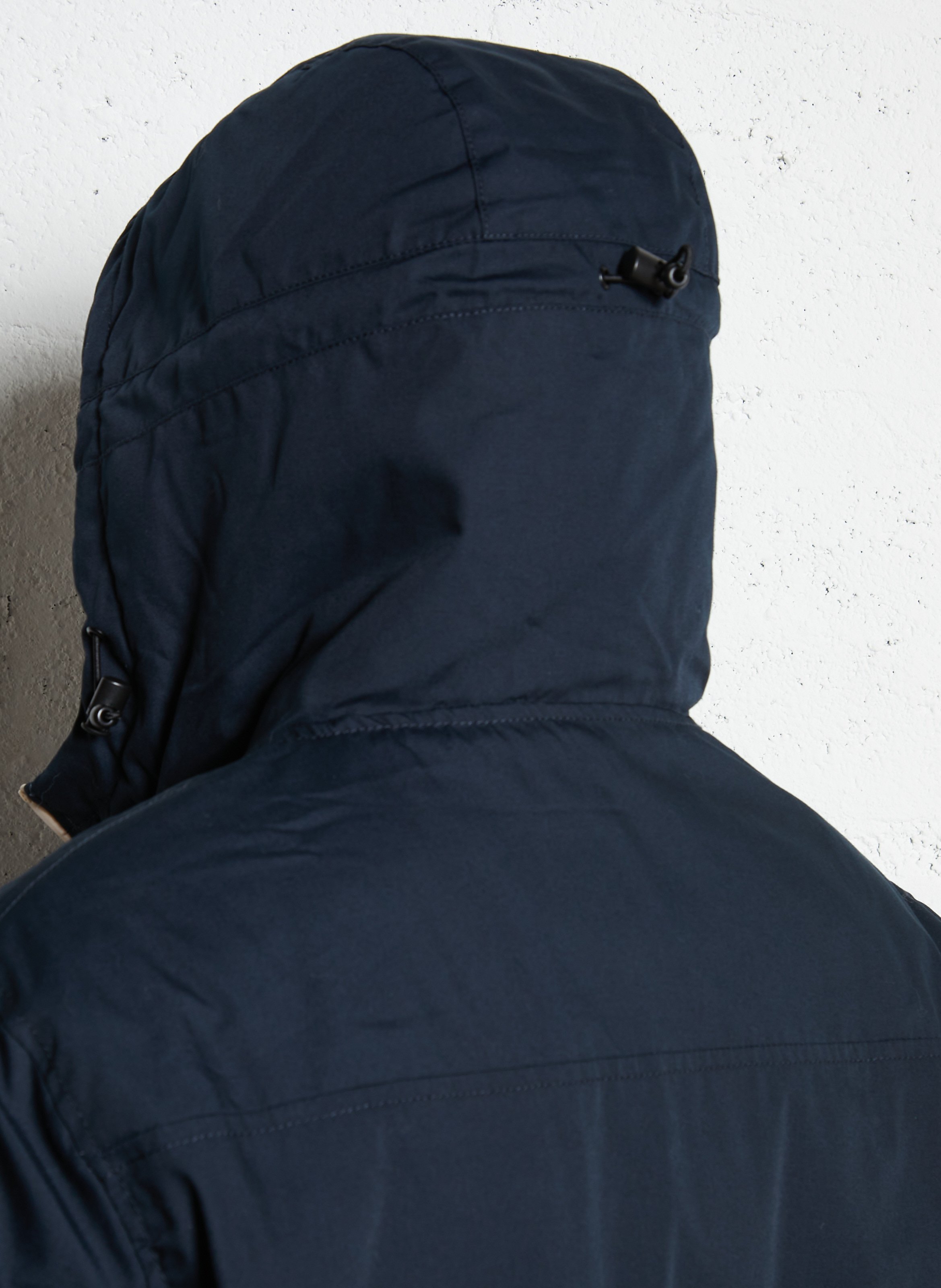 Parka à capuche col montant unie SCHOTT Bleu
