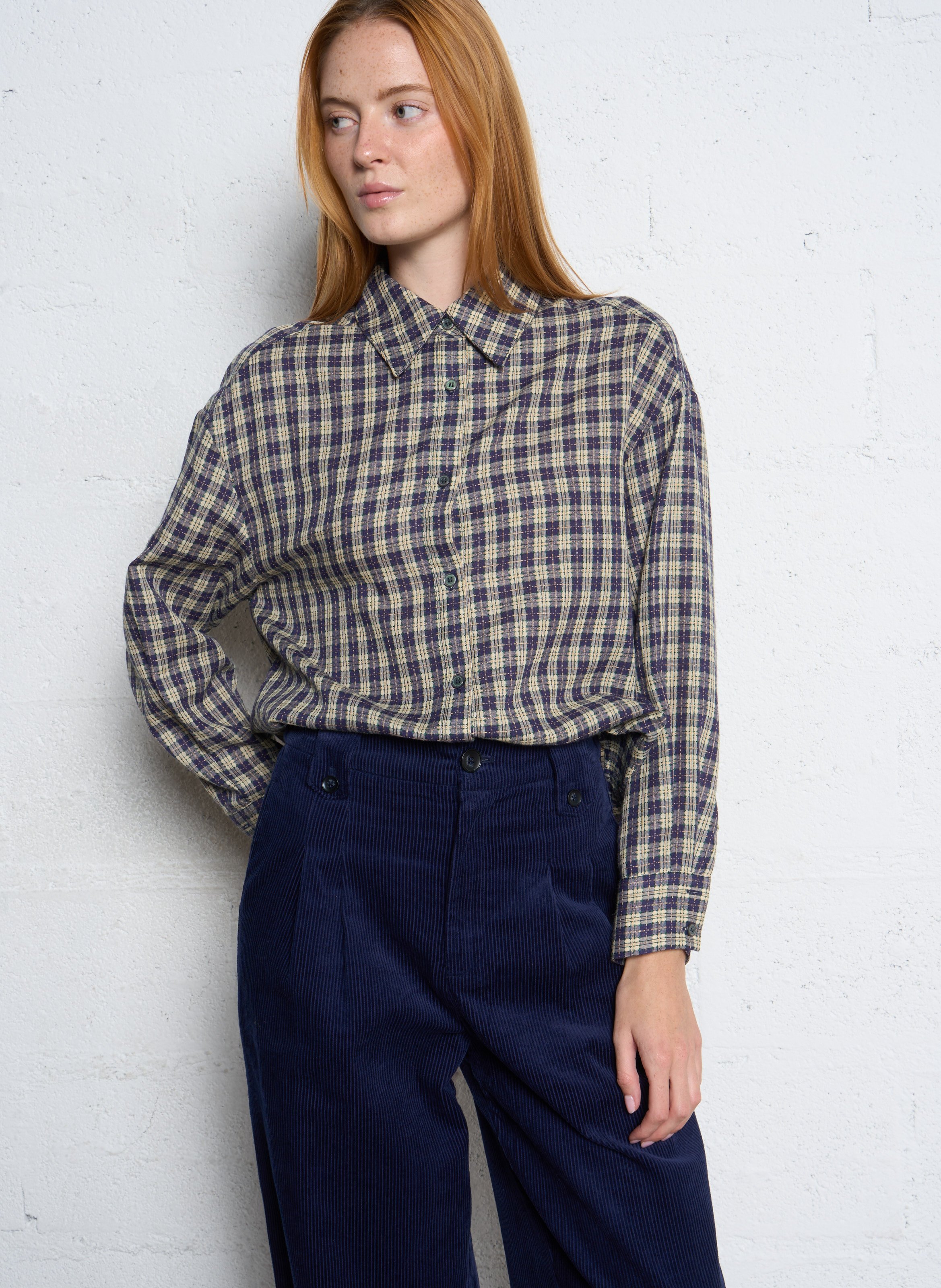 Baumwoll-Bluse THE KORNER Blau