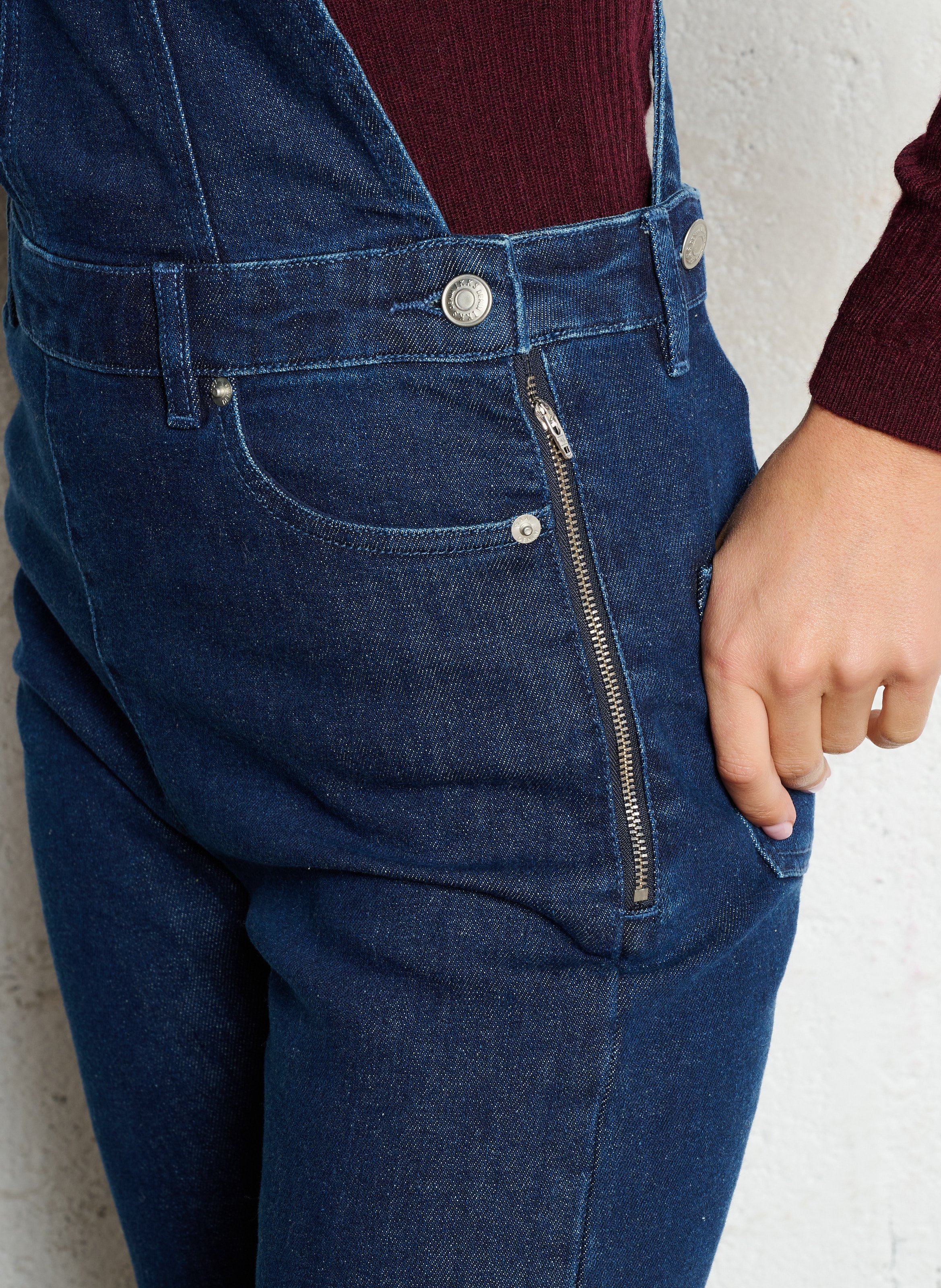 Salopette bootcut en coton mélangé IKKS Bleu