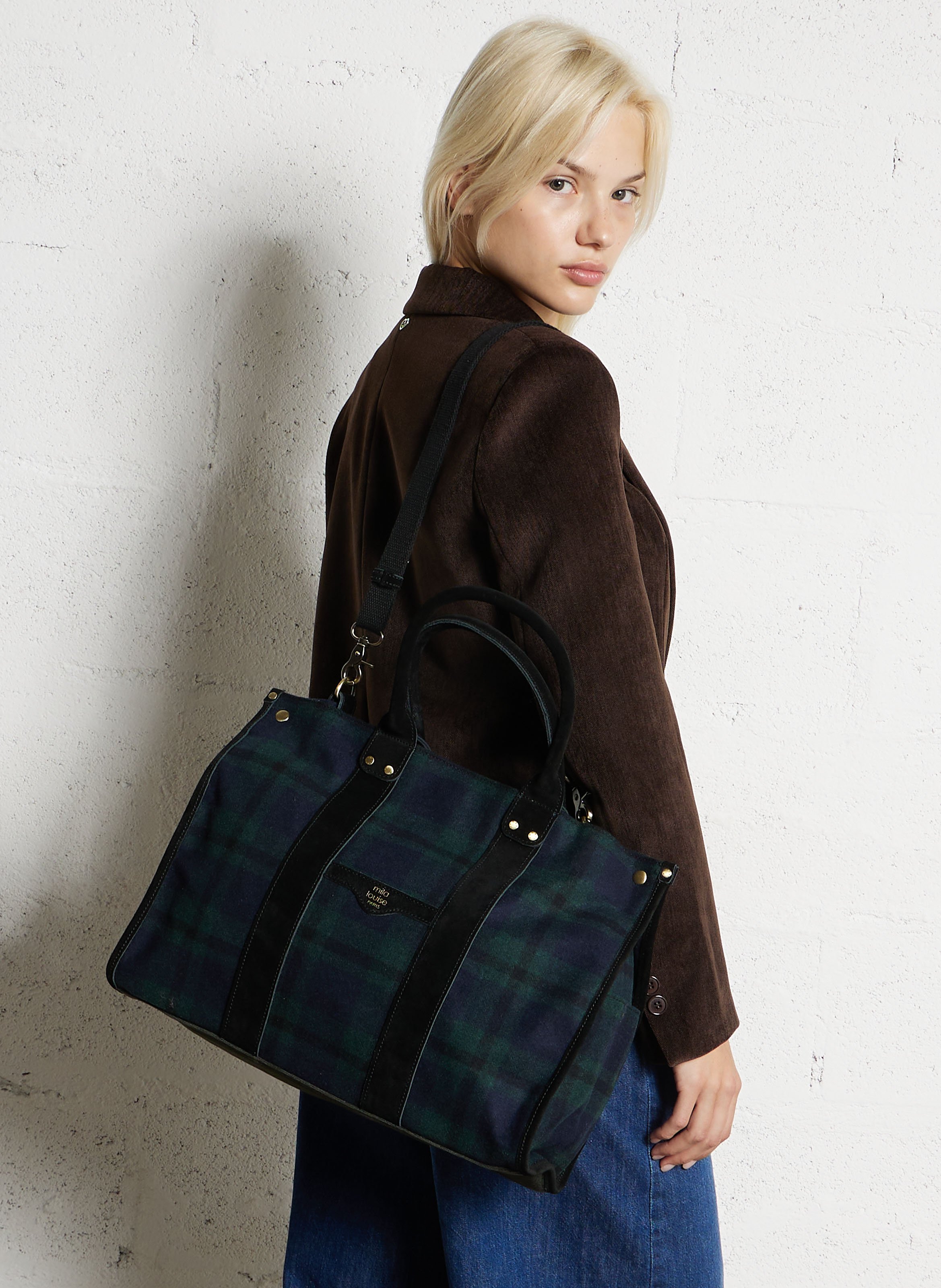 Leren shopper MILA LOUISE Blauw