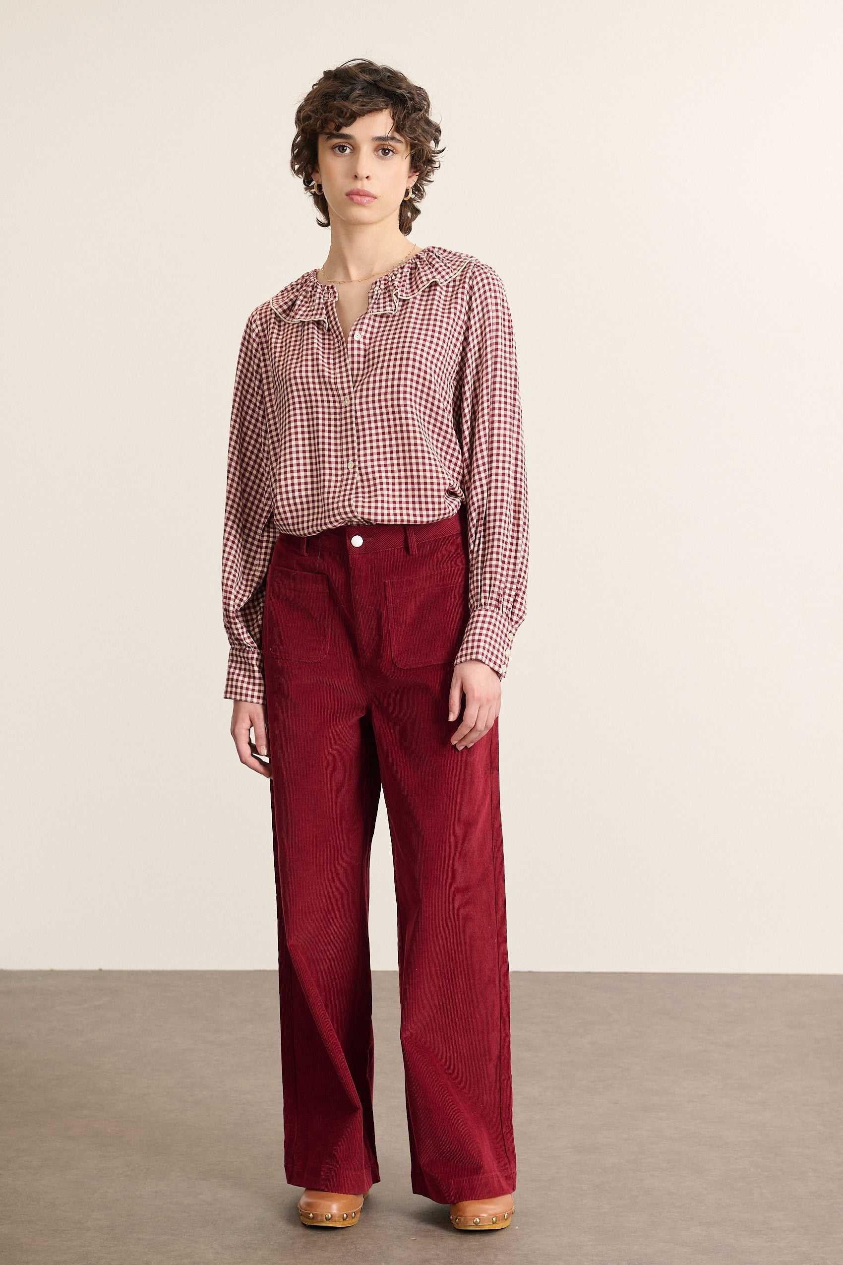 Checked top GARANCE PARIS Red