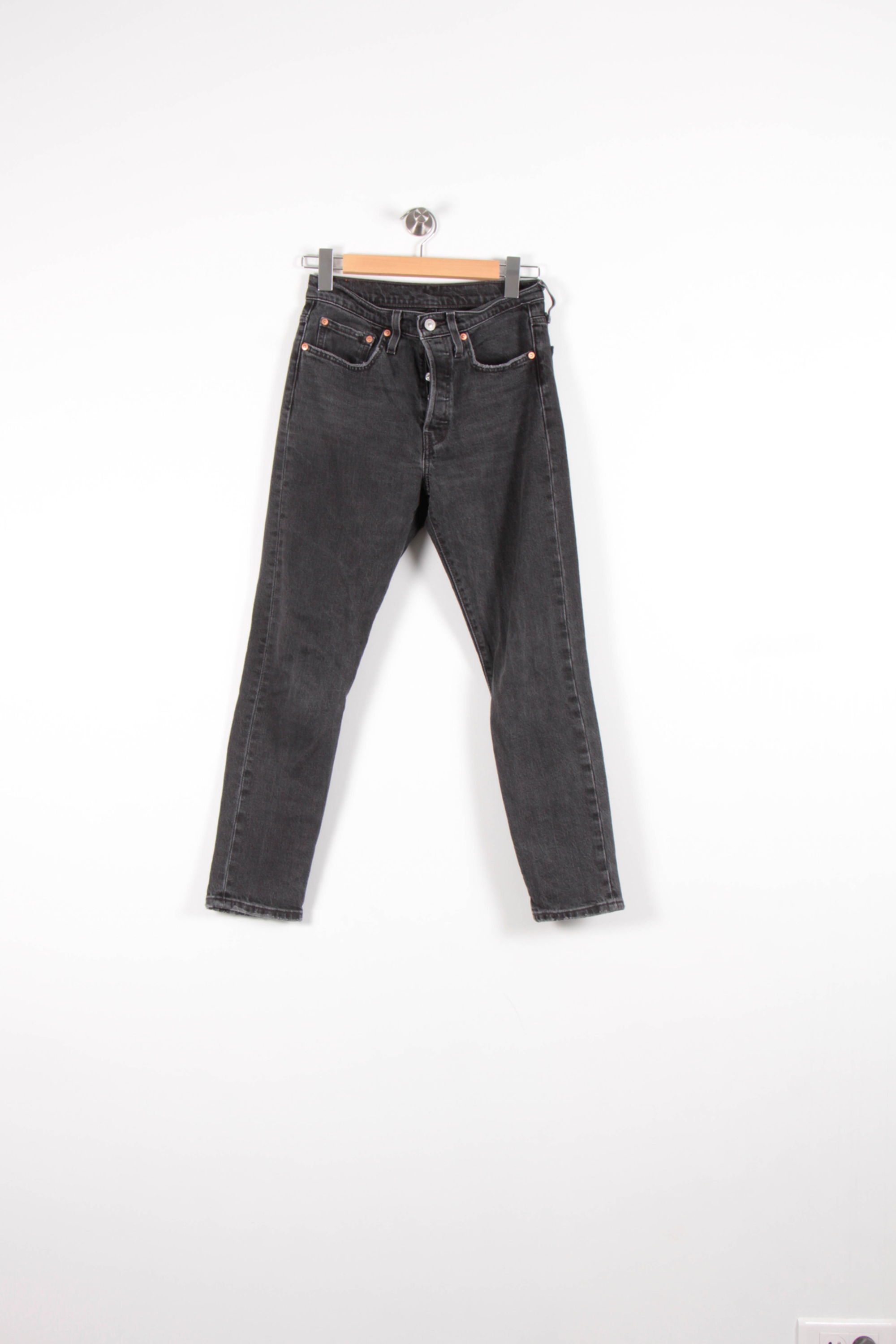 Cropped slim jeans with studs LEVI'S - Seconde main Grey