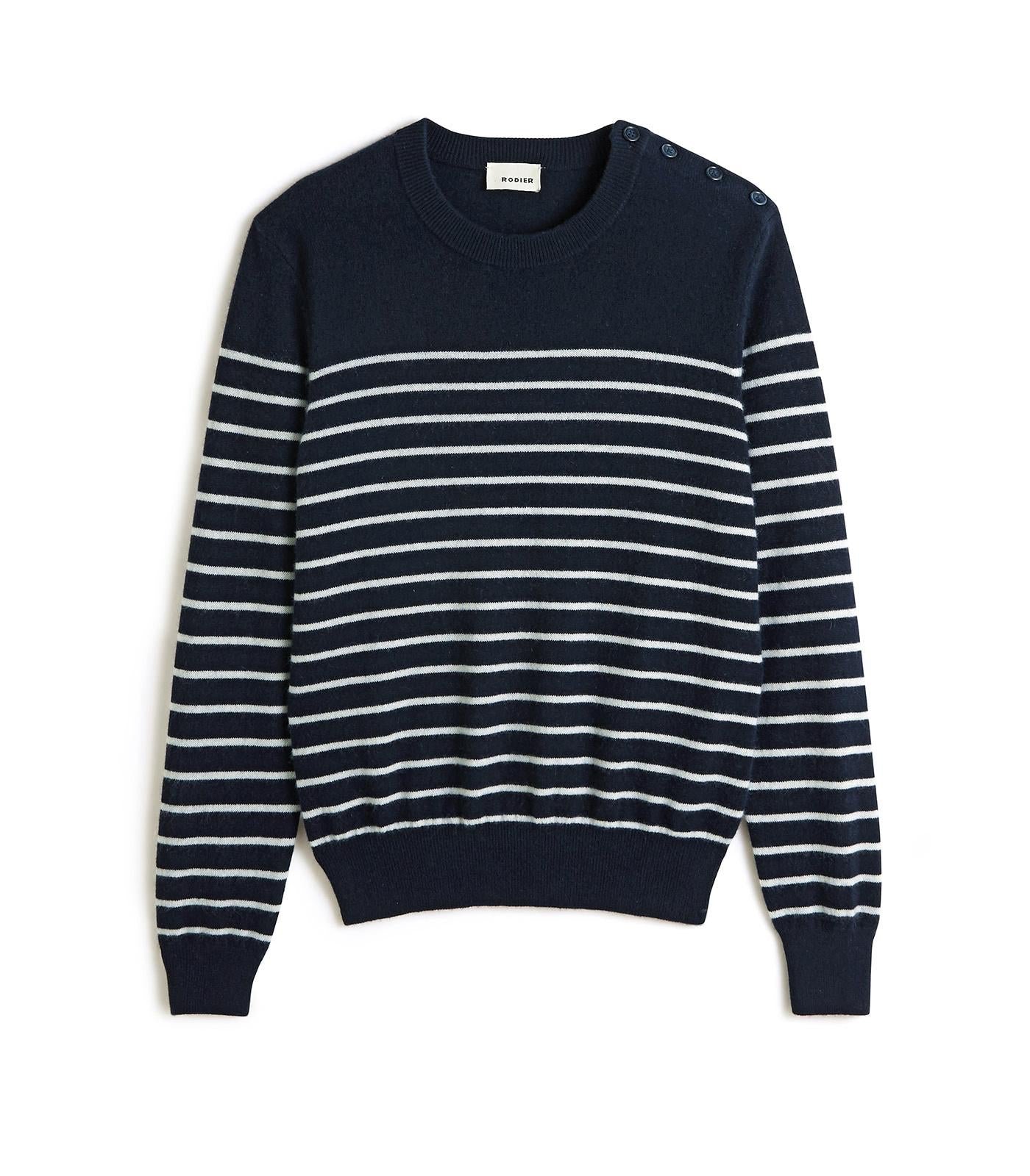 Pull homme marinière cachemire RODIER Bleu