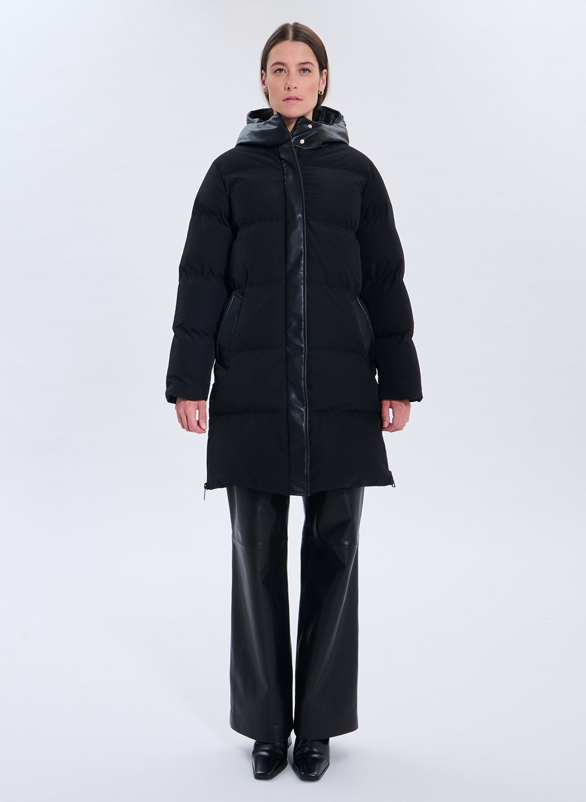 Doudoune droite col montant matelassée ZAPA Noir