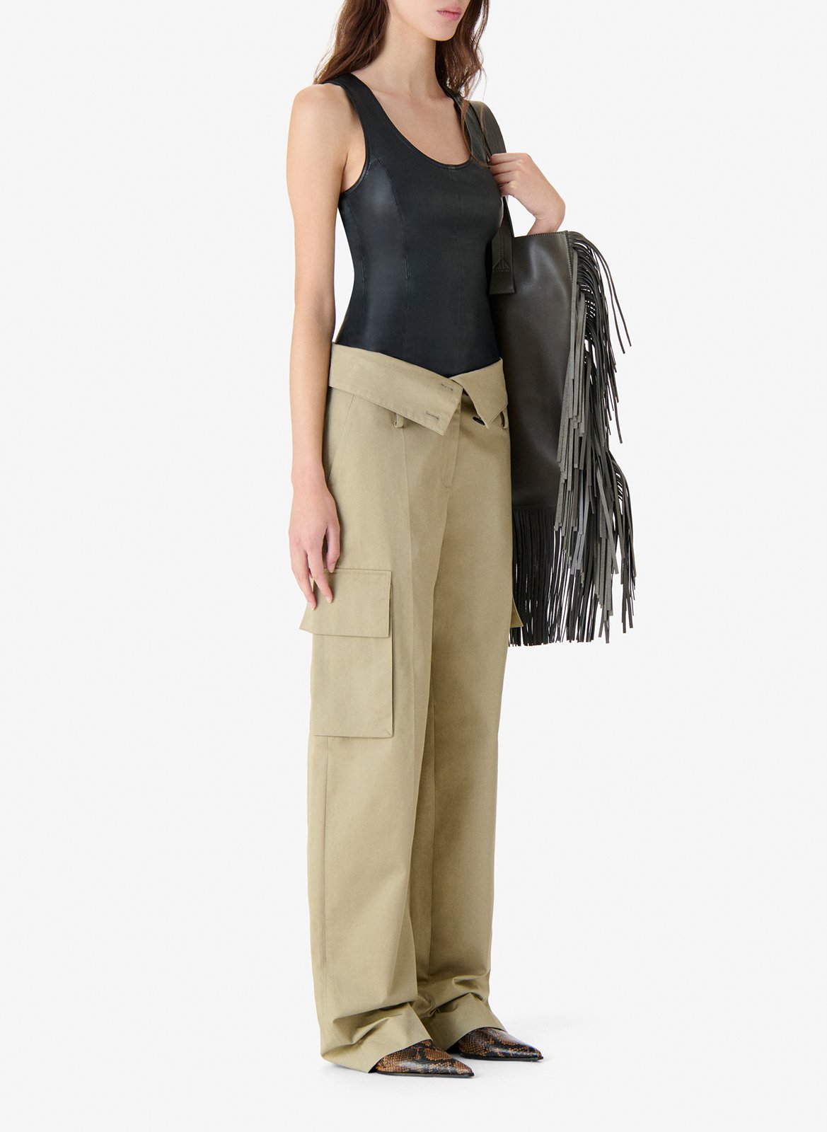 Pantalon droit en coton IRO Gris