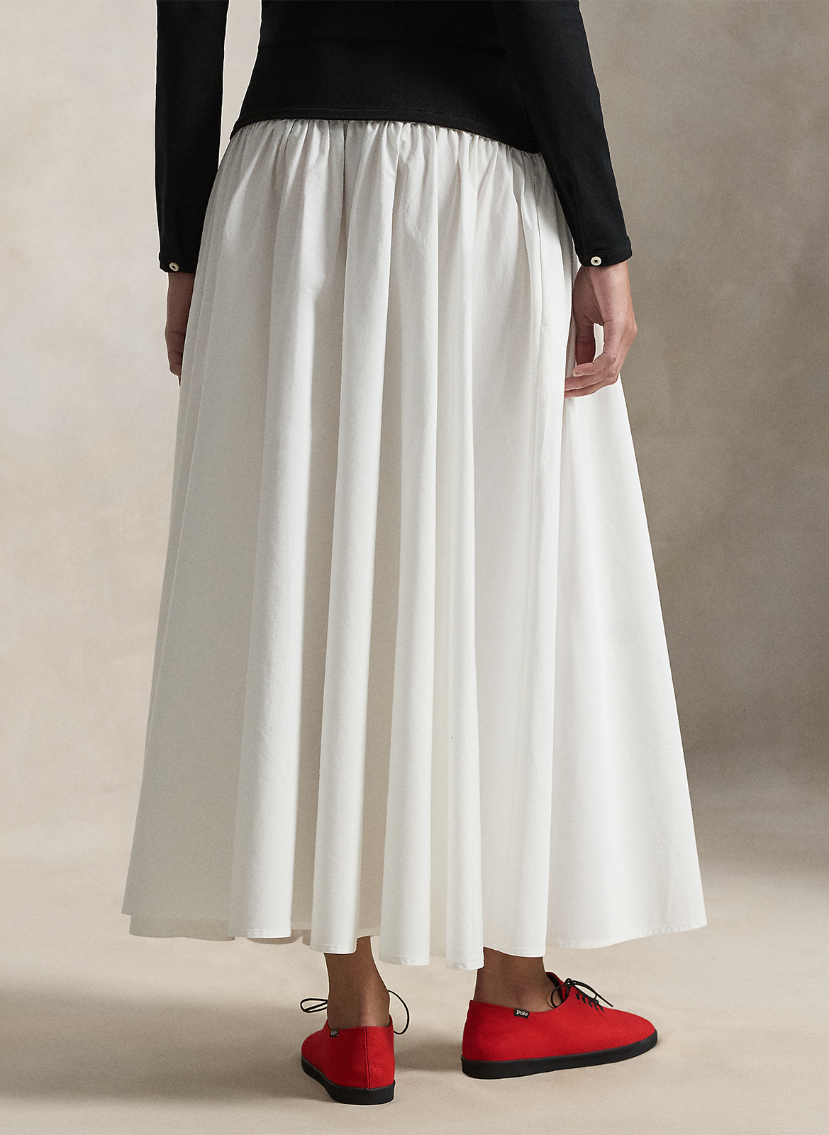 A-line long cotton skirt POLO RALPH LAUREN White