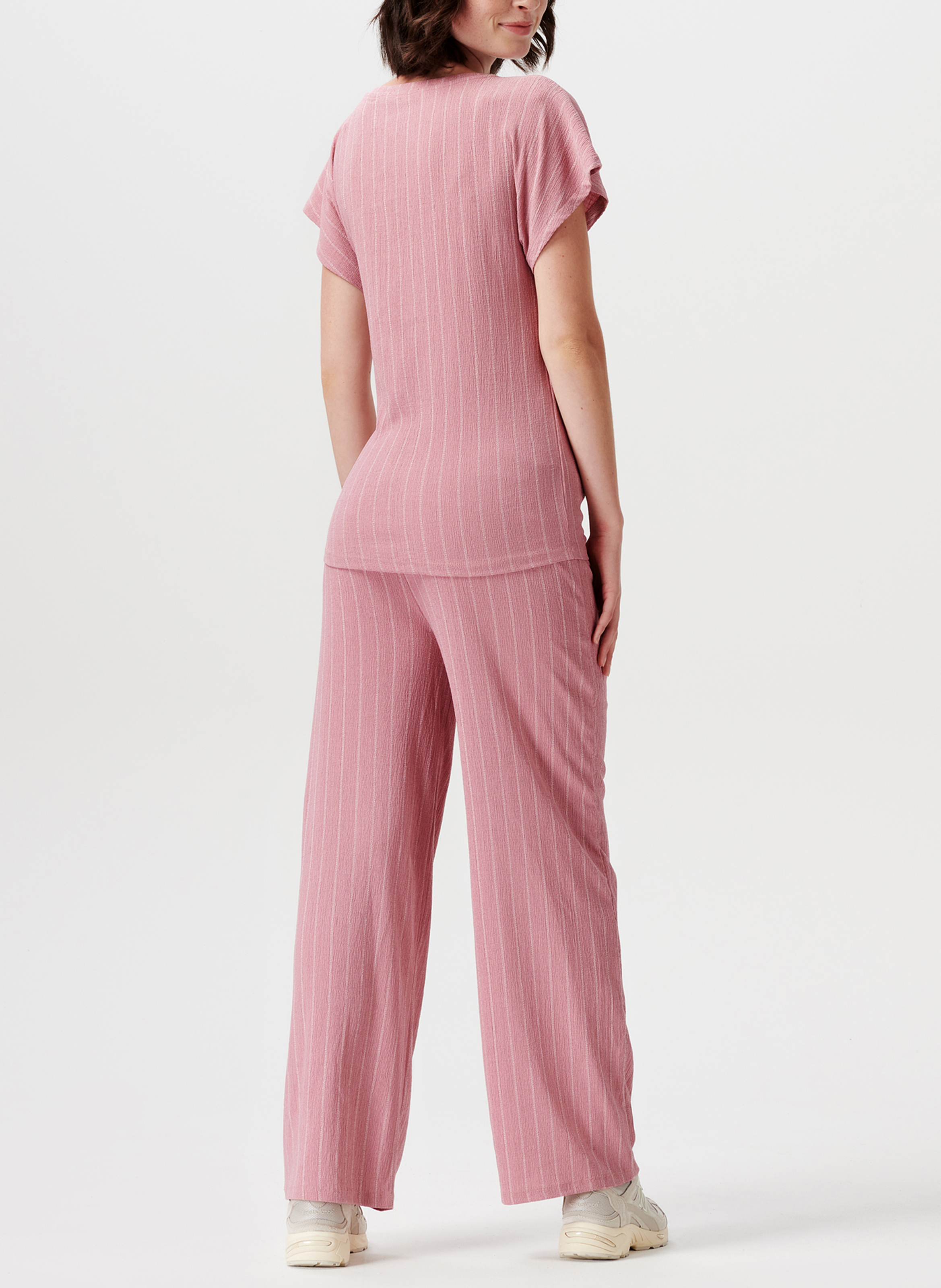 Gestreept T-shirt met ronde hals SUPERMOM Roze