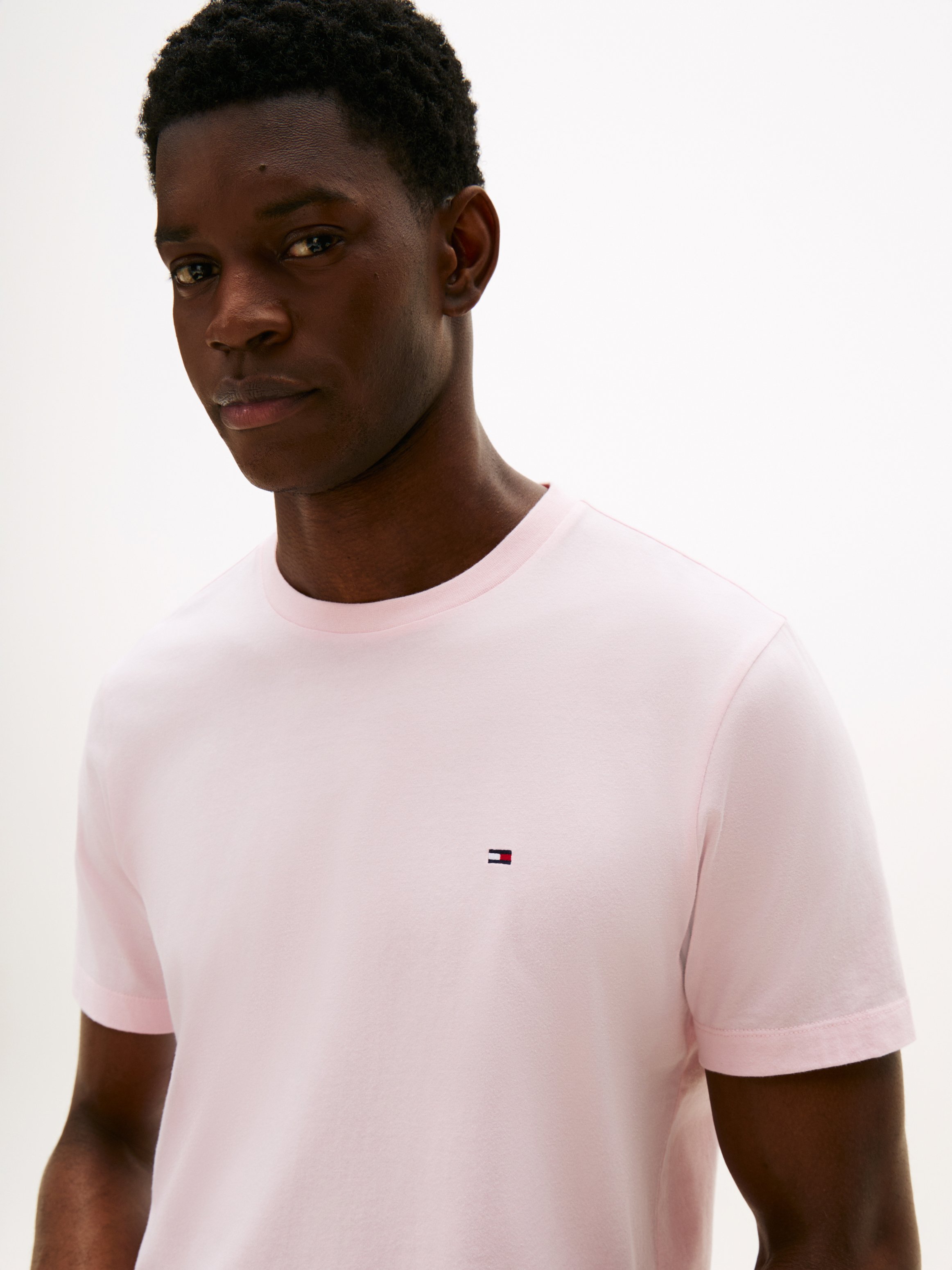 Tee-shirt à col rond en coton TOMMY HILFIGER Rose