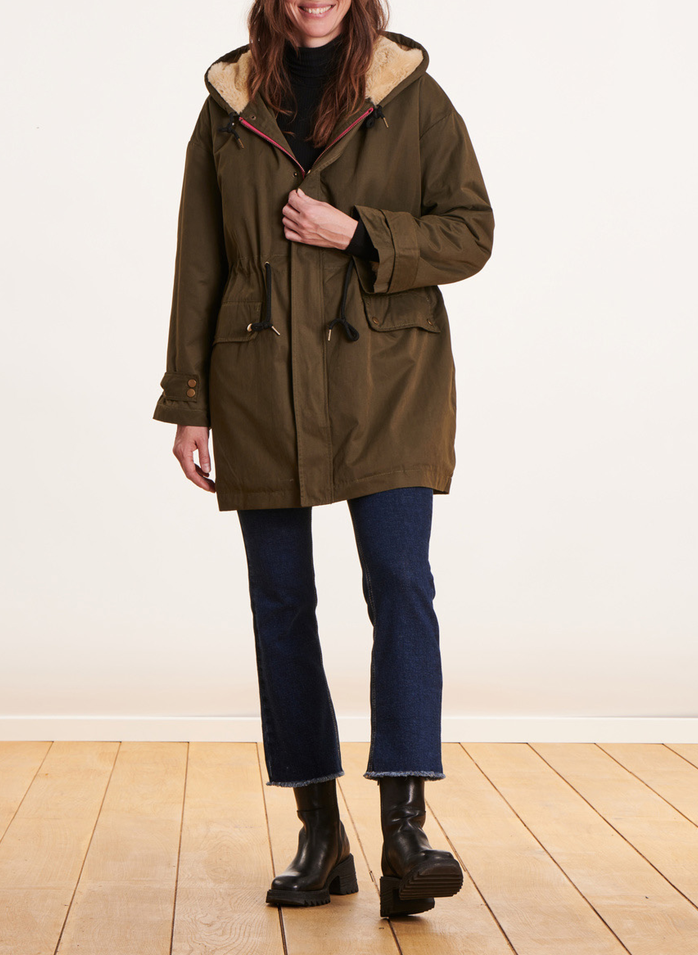 Kapuzenparka aus Baumwoll-Mix LA FEE MARABOUTEE Grun