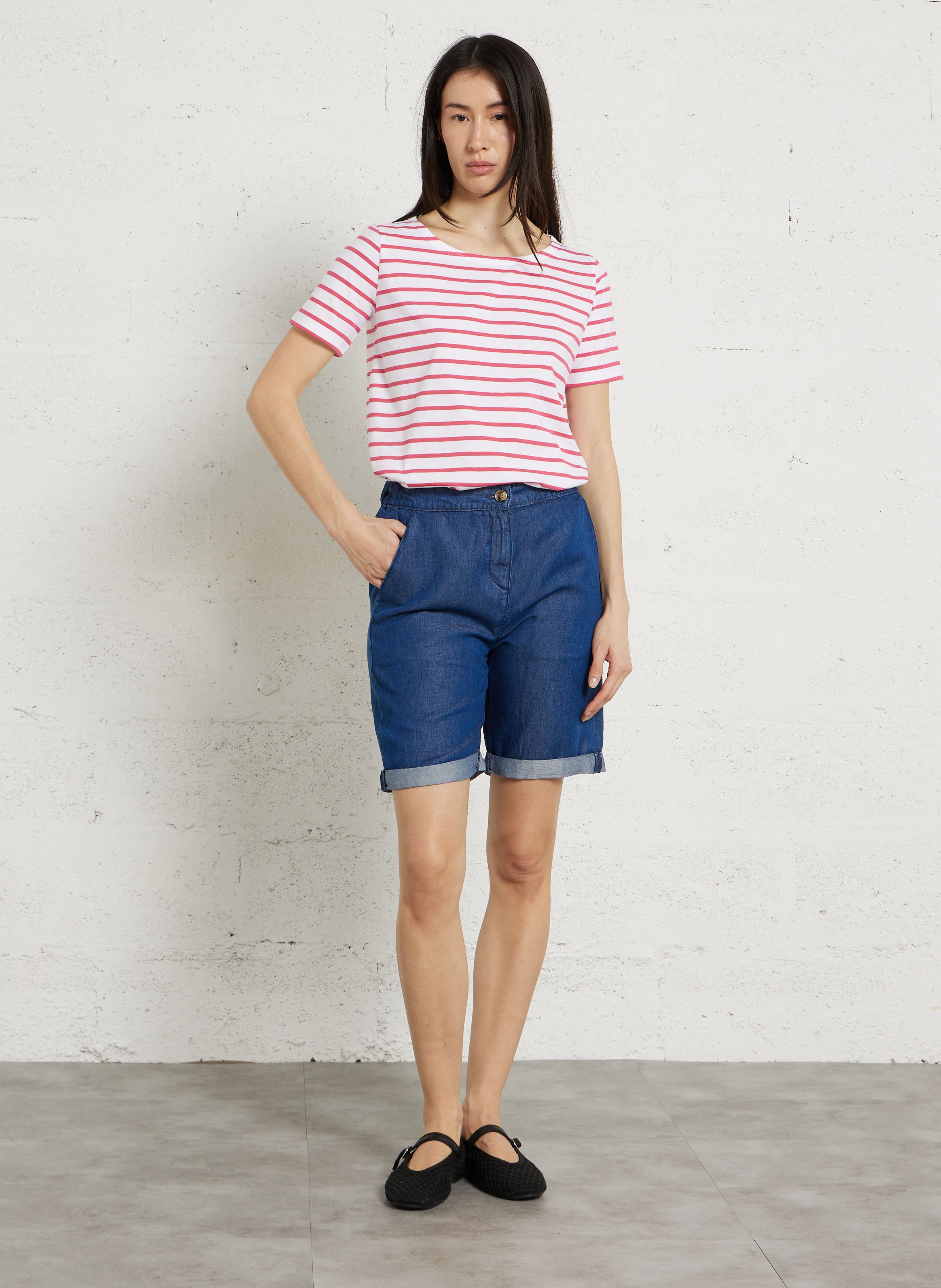 Elastische Denim-Bermudas ARMOR LUX Blau