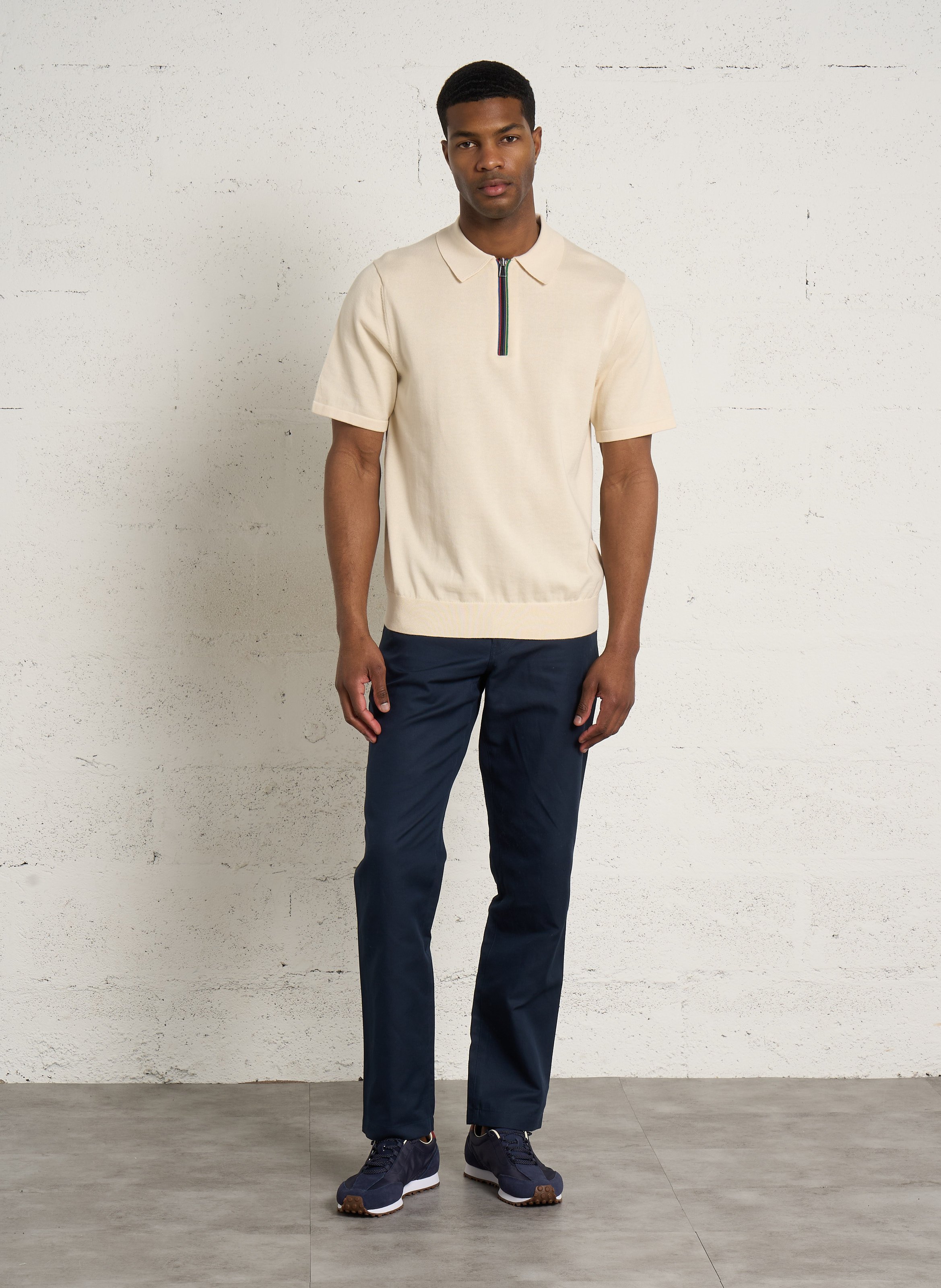 Gerade geschnittenes Poloshirt aus Bio-Baumwolle PAUL SMITH Beige
