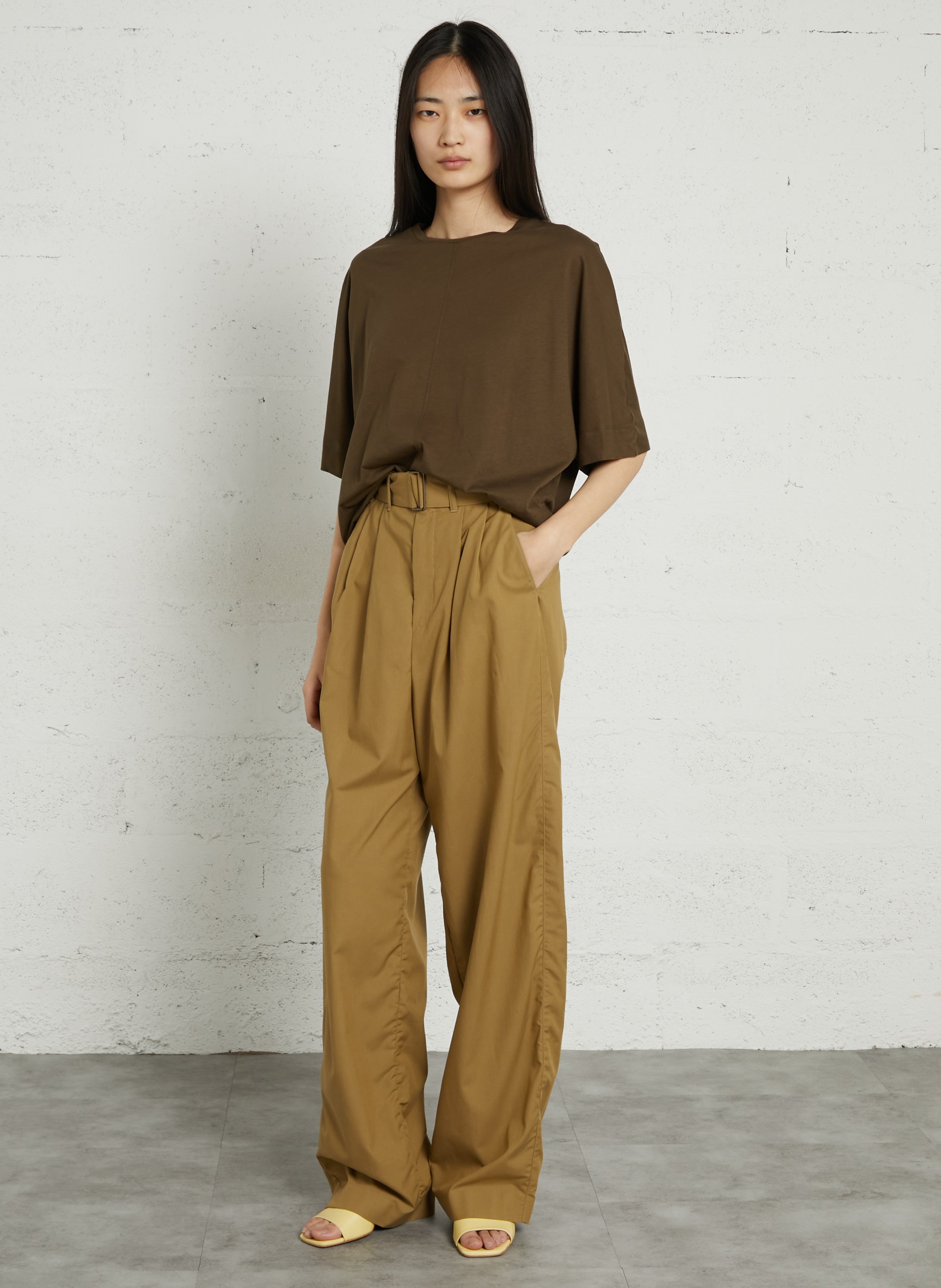 Weites Rundhals-T-Shirt aus Bio-Baumwolle SOEUR Khaki