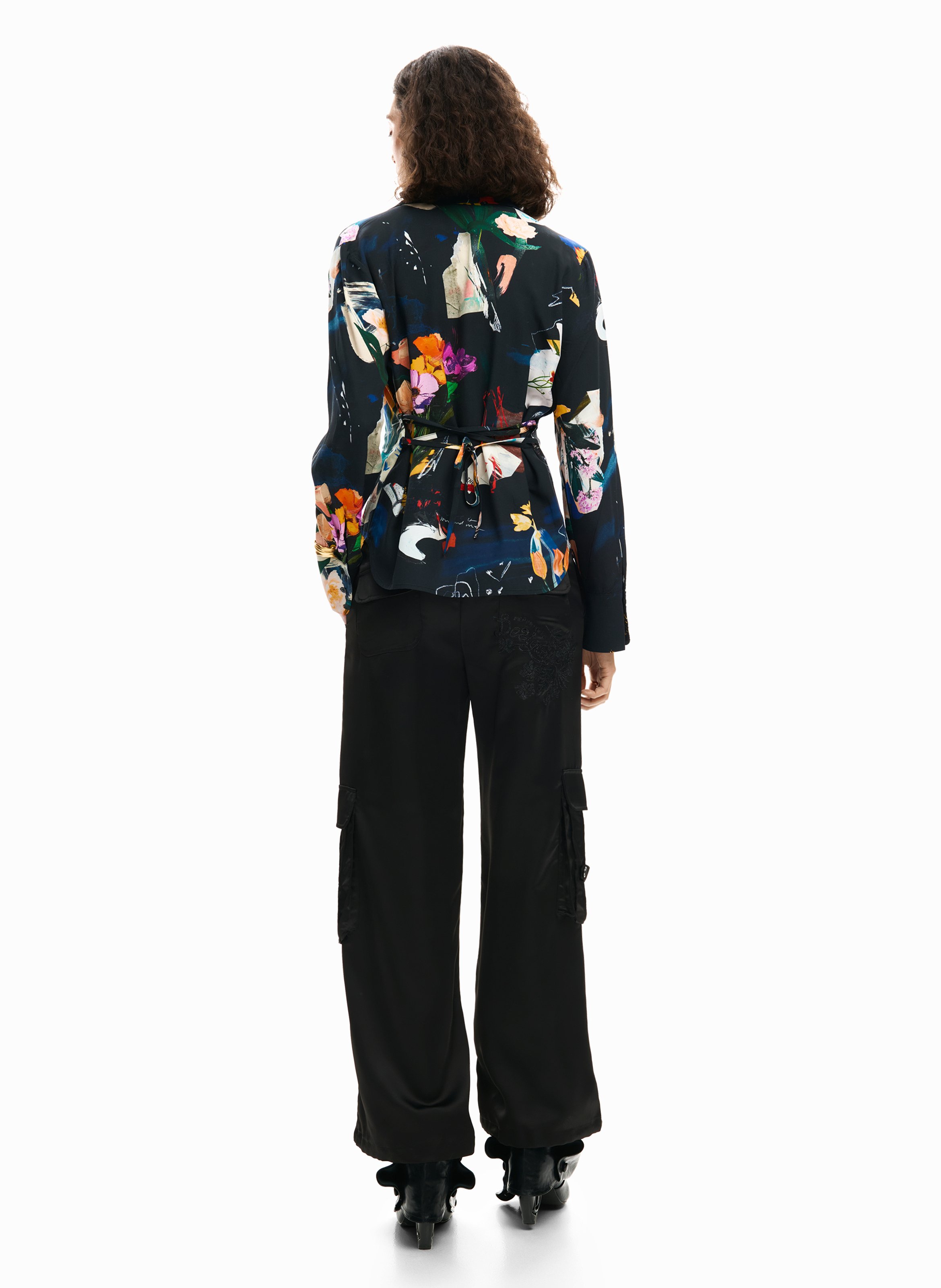 Floral print blouse DESIGUAL Black