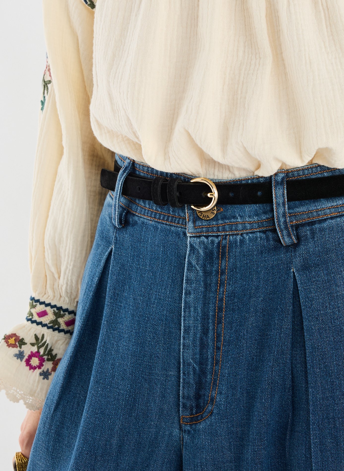 Suede belt SAISON 1865 Black