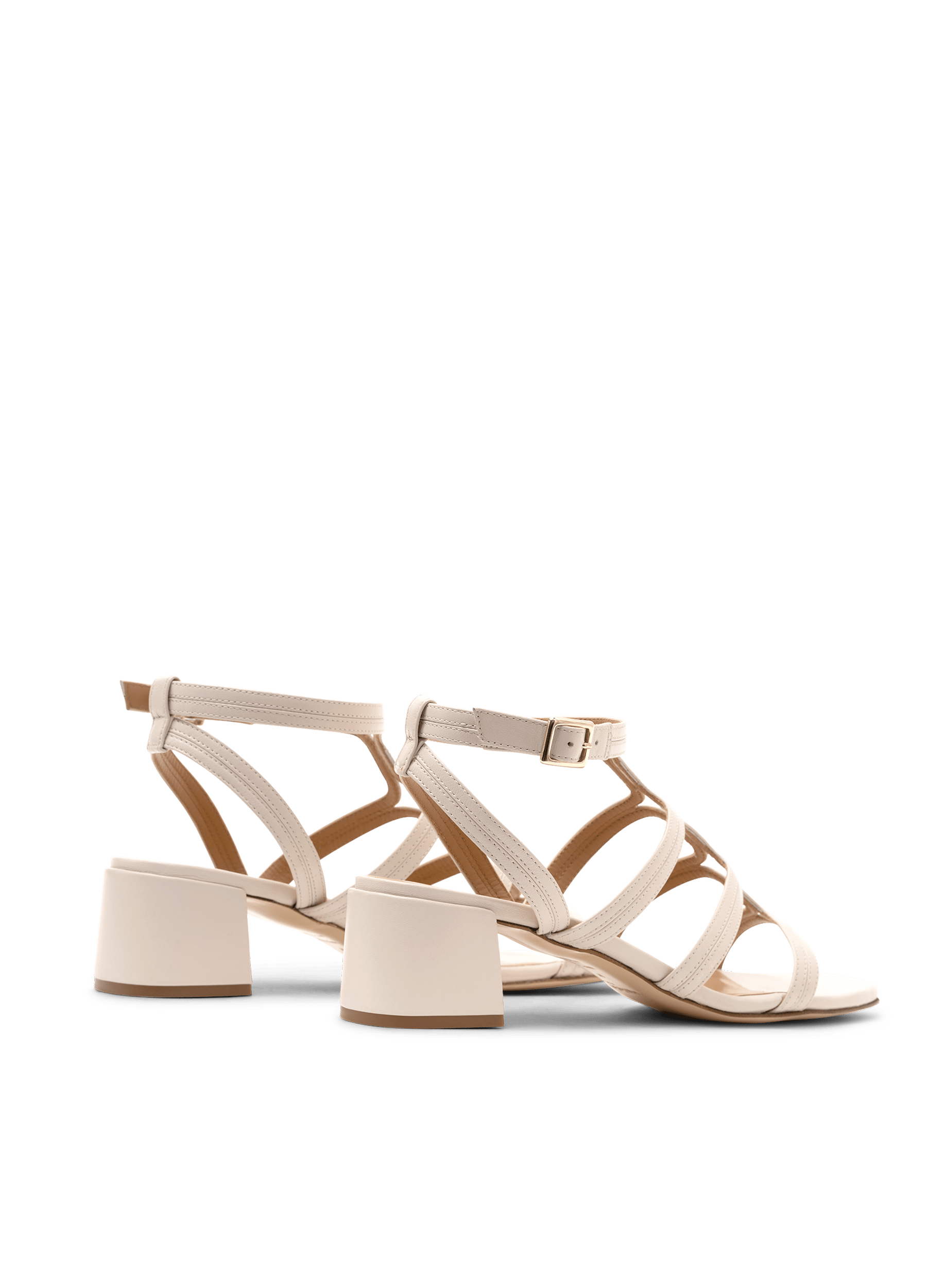 Sandales en cuir nappa latte PARALLELE PARIS Blanc