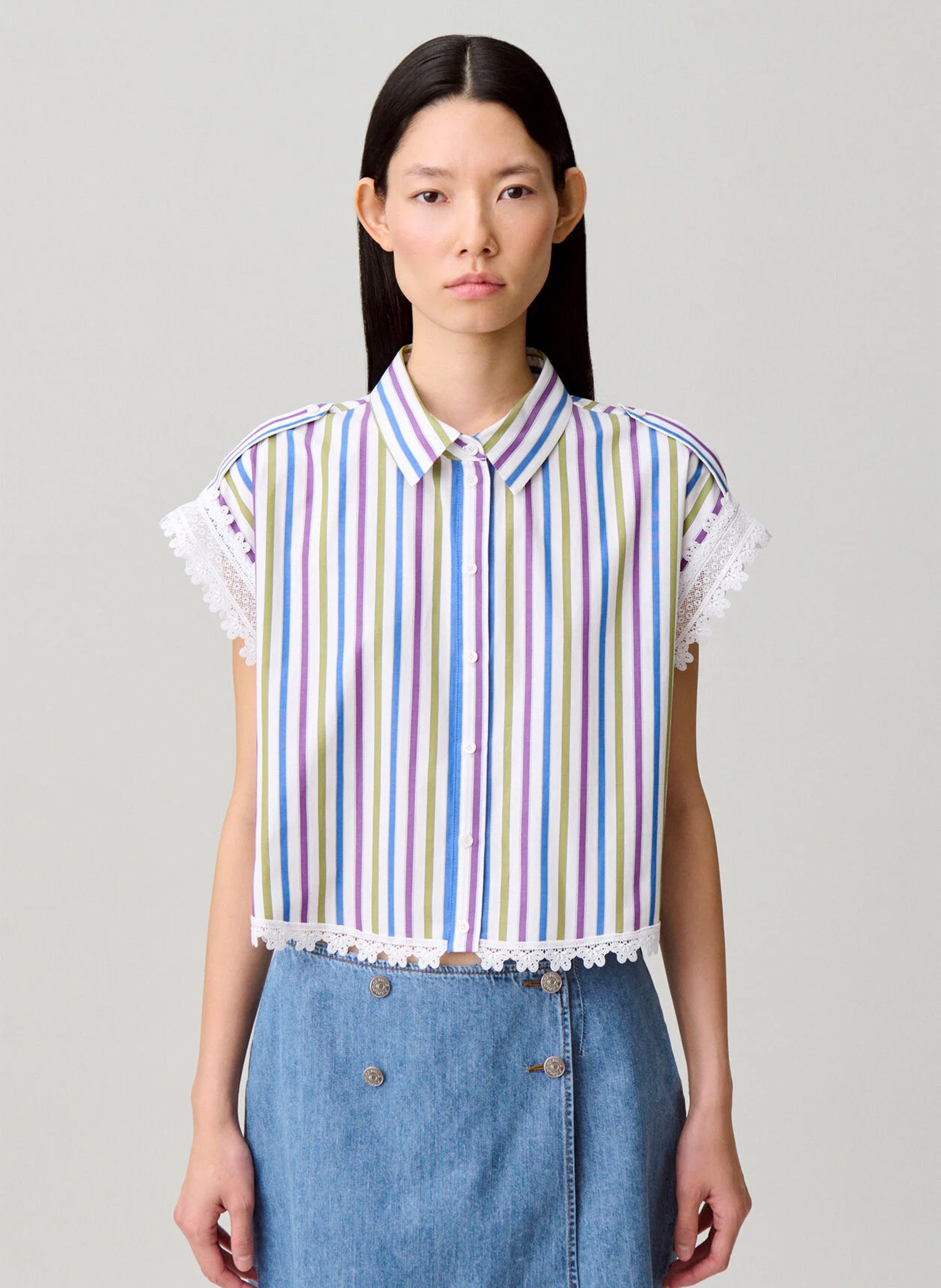 Chemise droite en coton CLAUDIE PIERLOT Multicolore