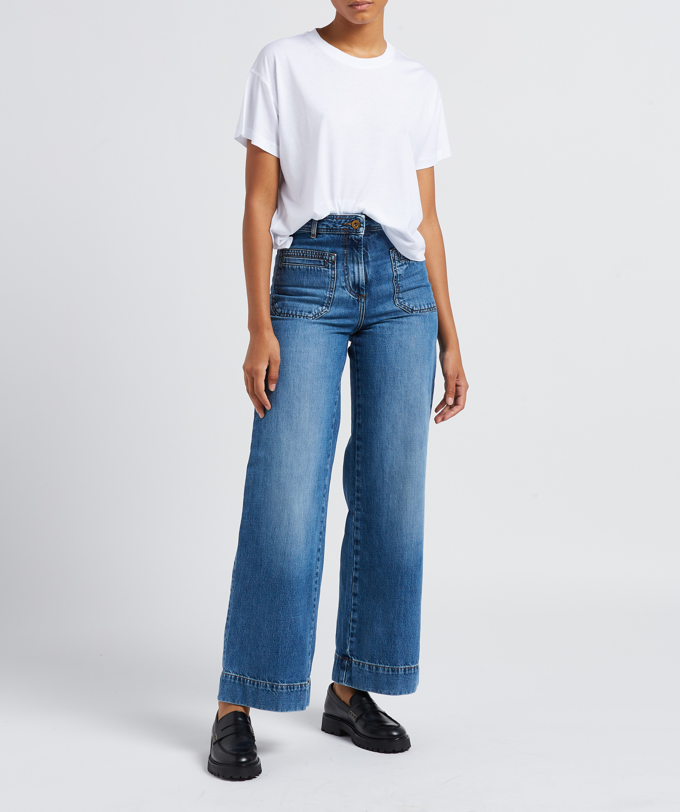 Oversize-T-Shirt mit Rundhalsausschnitt SESSUN Weiss