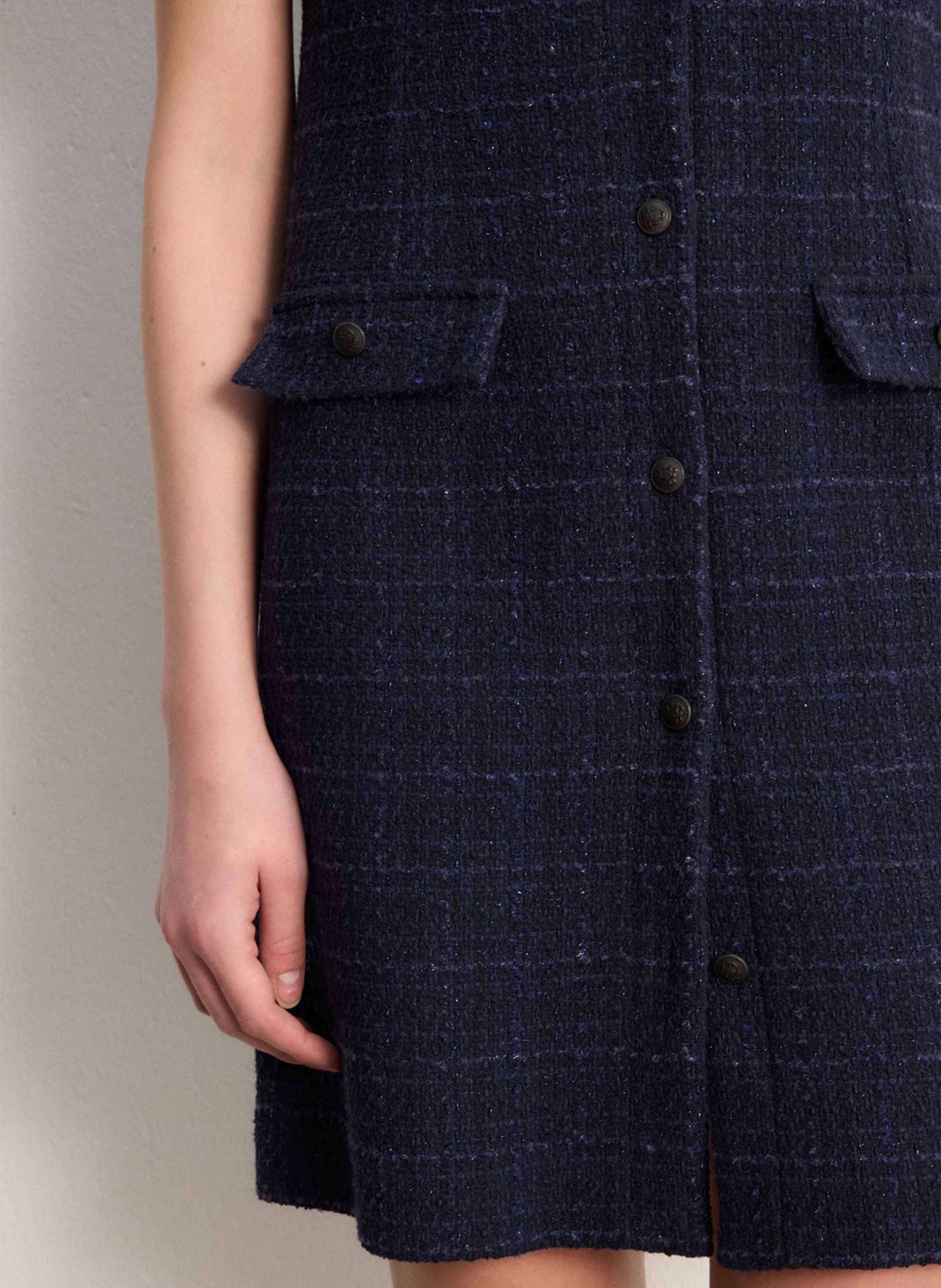 Robe courte col classique en coton mélangé PABLO Blue