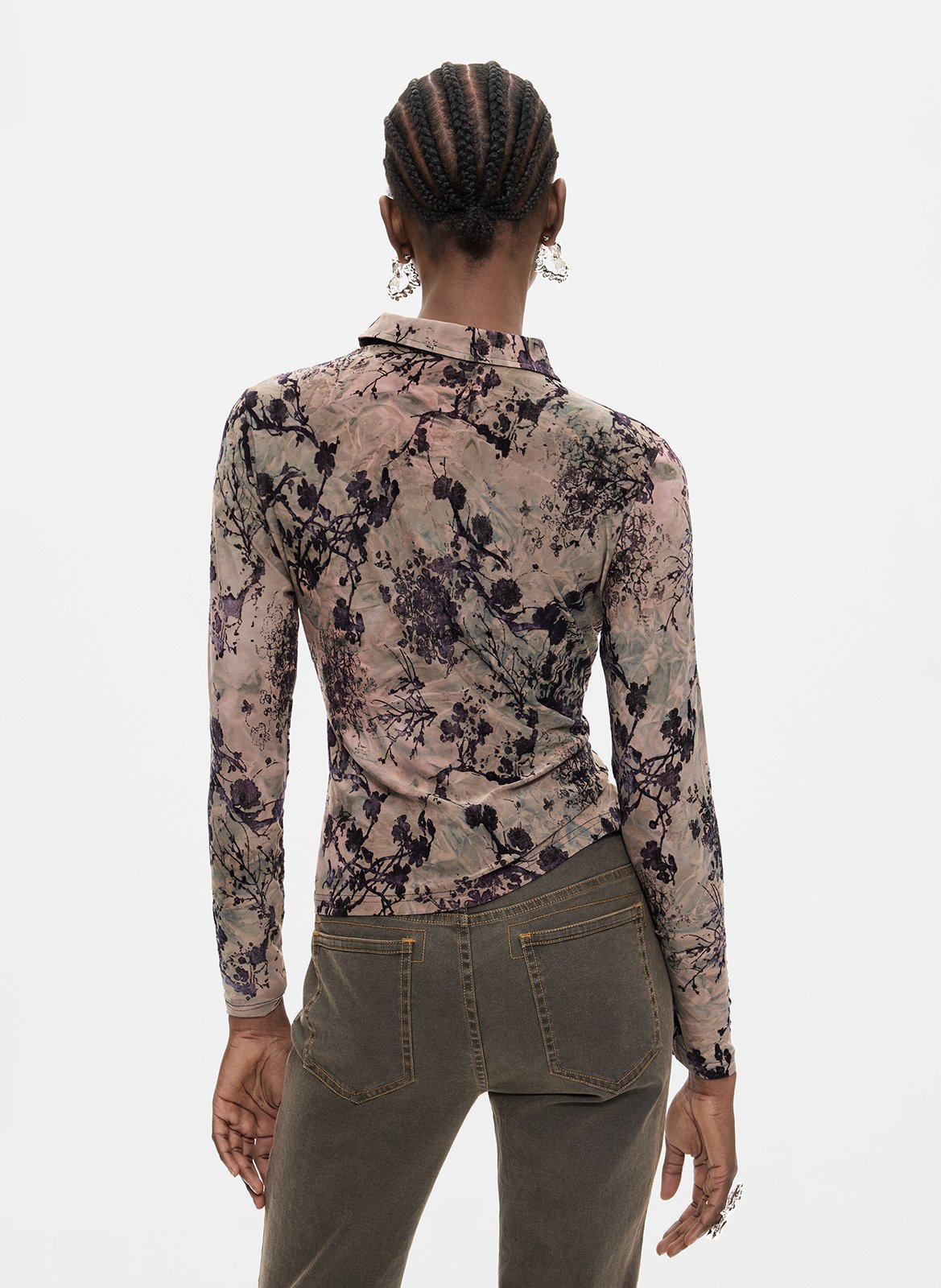 Getailleerd shirt met print DESIGUAL Zwart