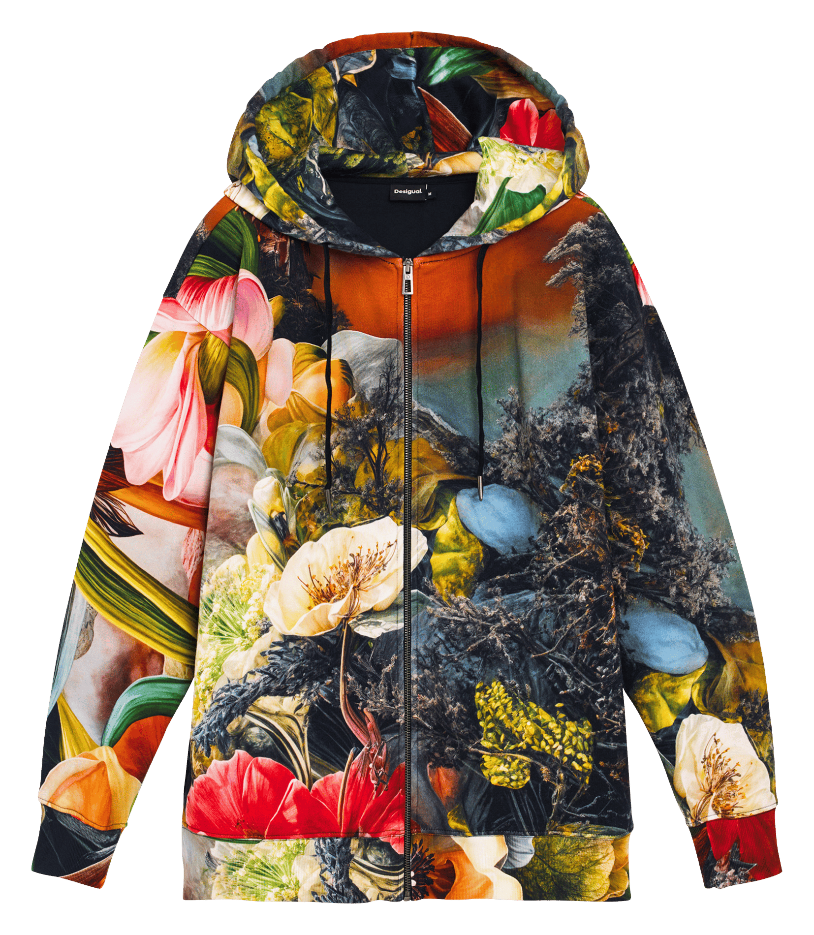 Oversized round neck cotton printed sweatshirt DESIGUAL Multicolored