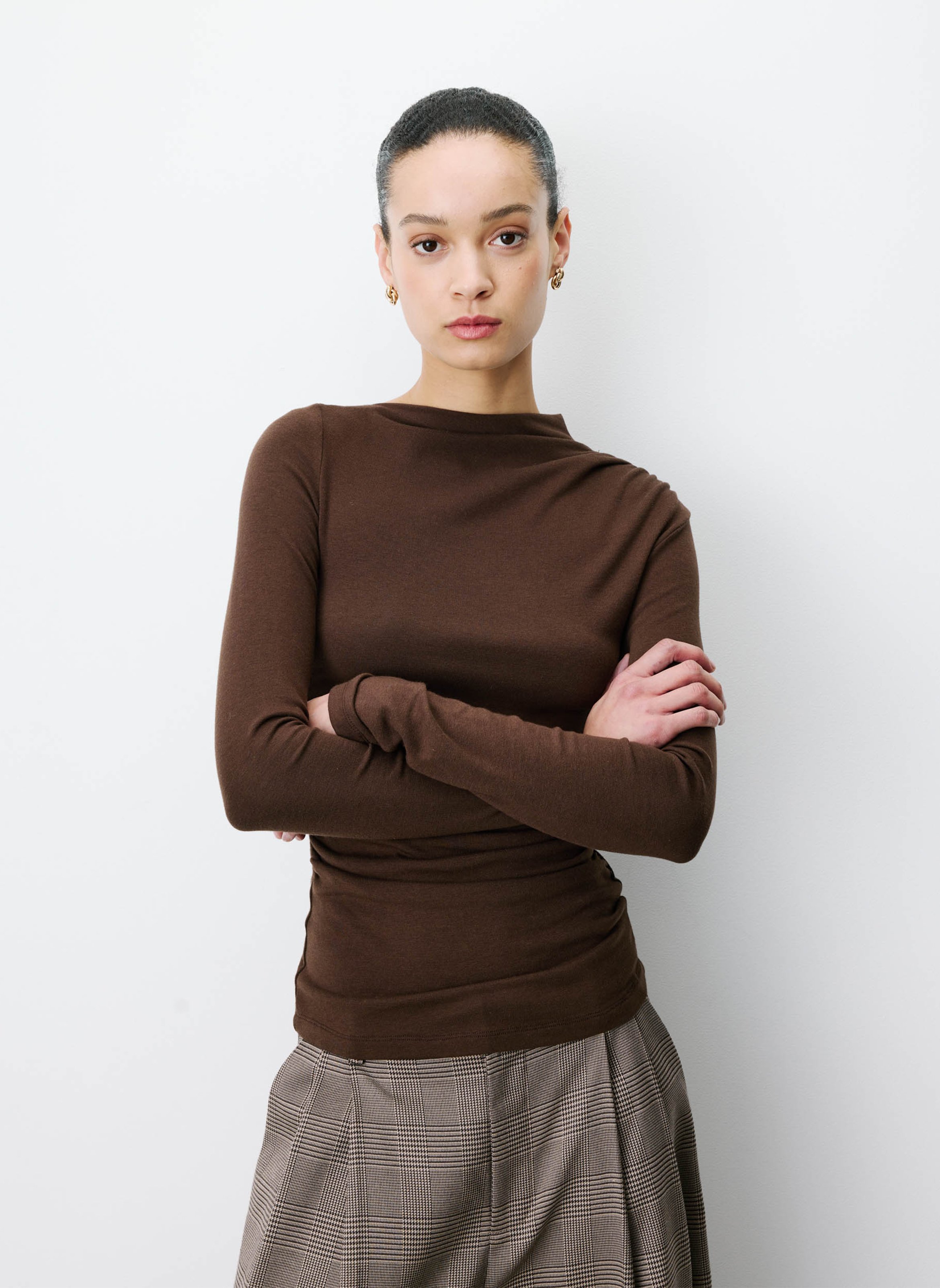 T-shirt moulant col montant GRACE ET MILA