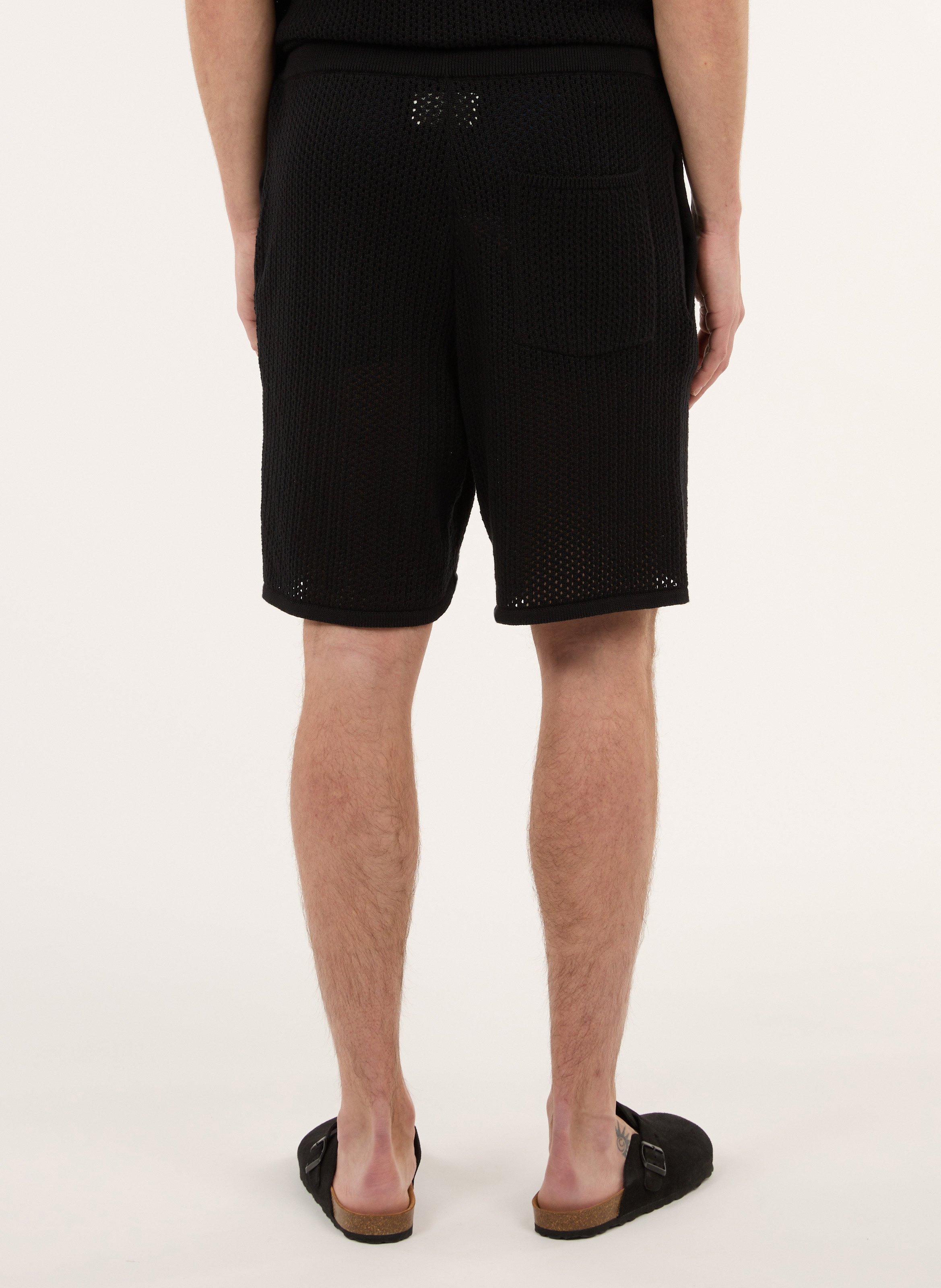 Gerade geschnittene Baumwollshorts SAISON 1865 Schwarz