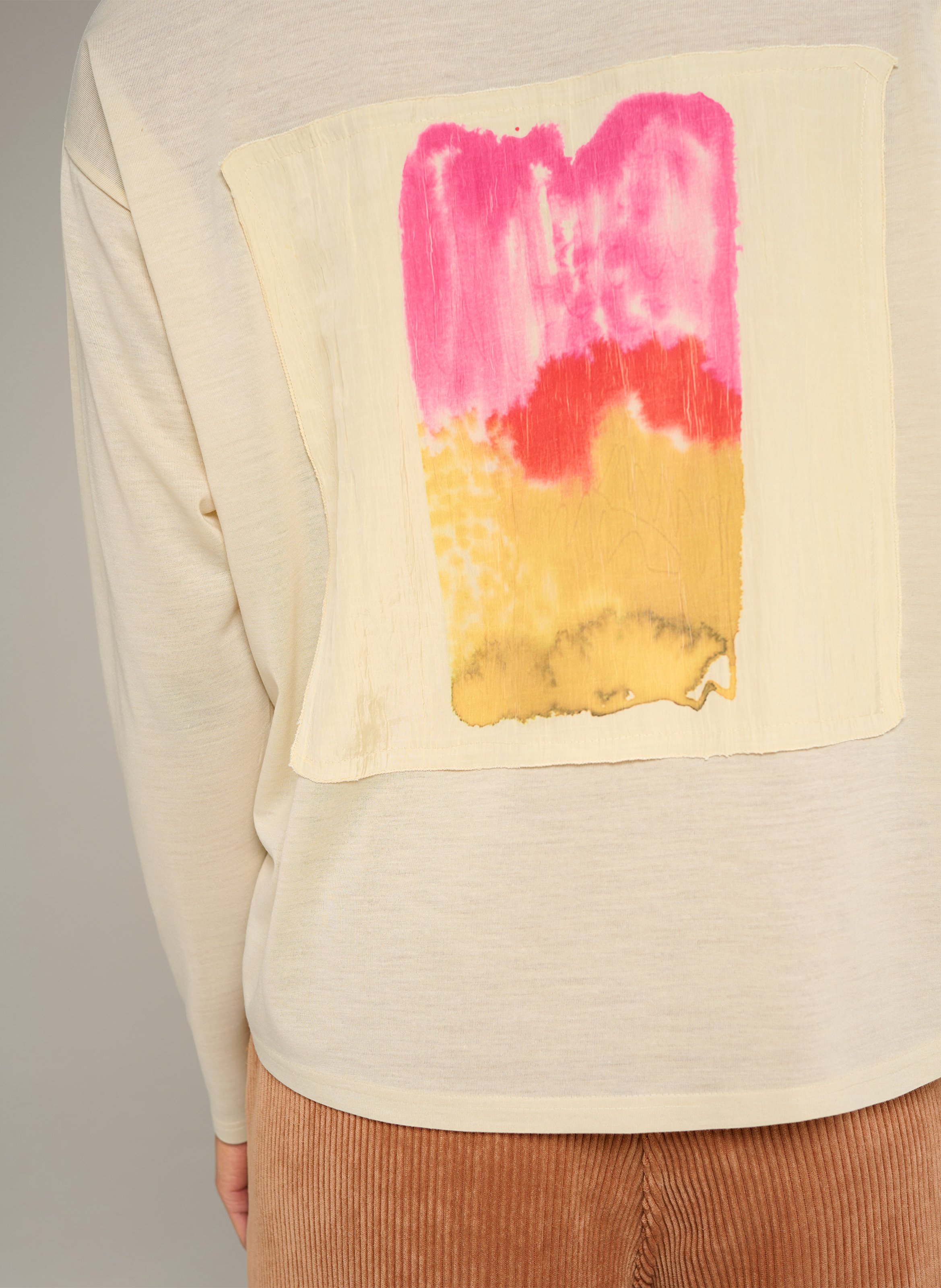 T-shirt manches longues sérigraphié  COTELAC ACOTE Beige
