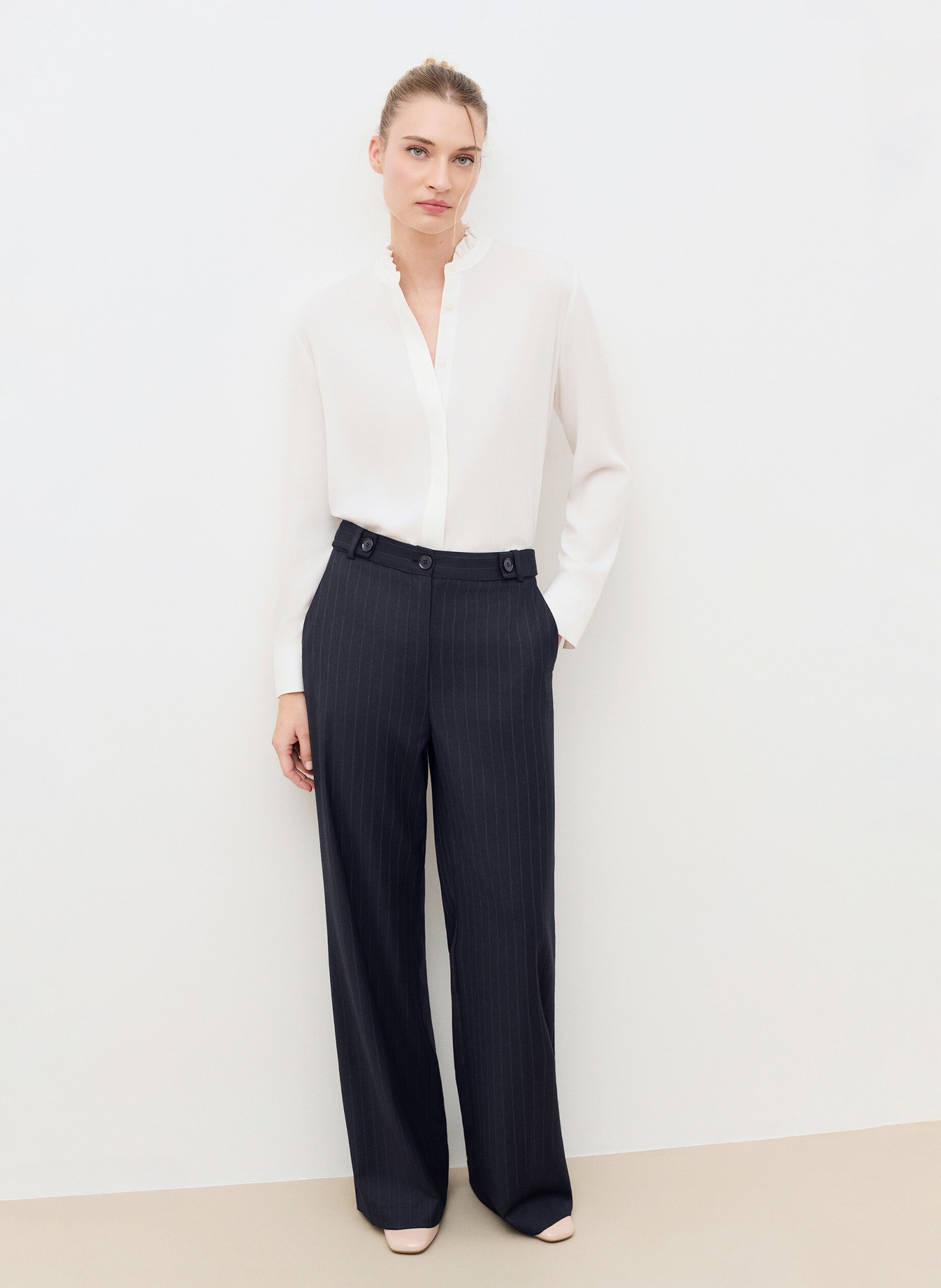 Weite Streifenhose CAROLL Blau