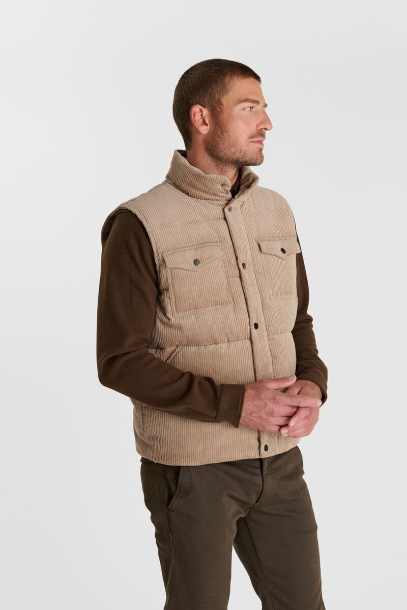 Sleeveless Puffer Vest LE TEMPS DES CERISES Beige