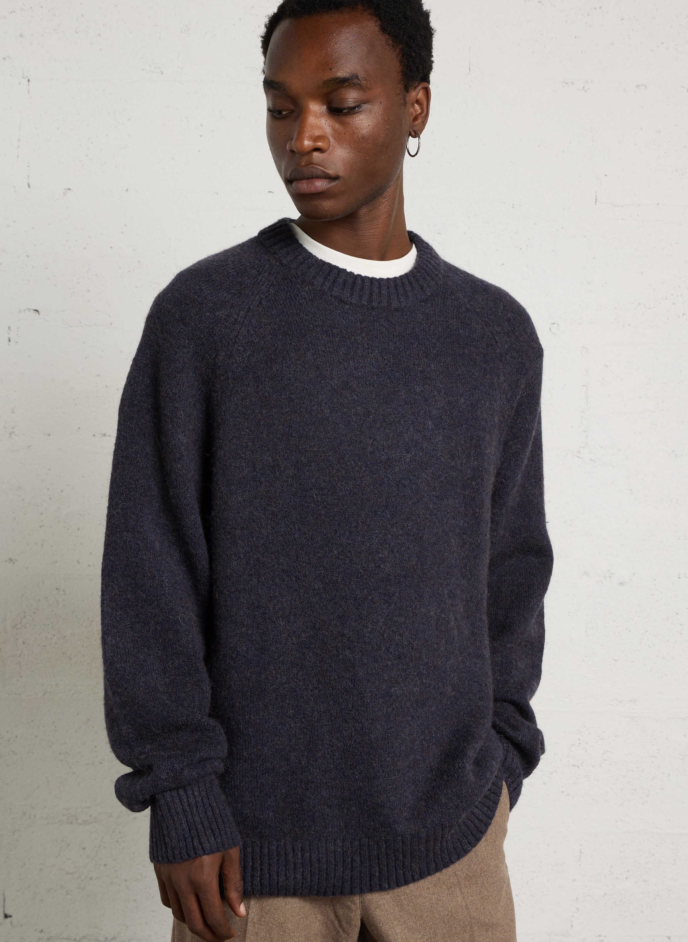 Pull uni en maille  LES DEUX Bleu